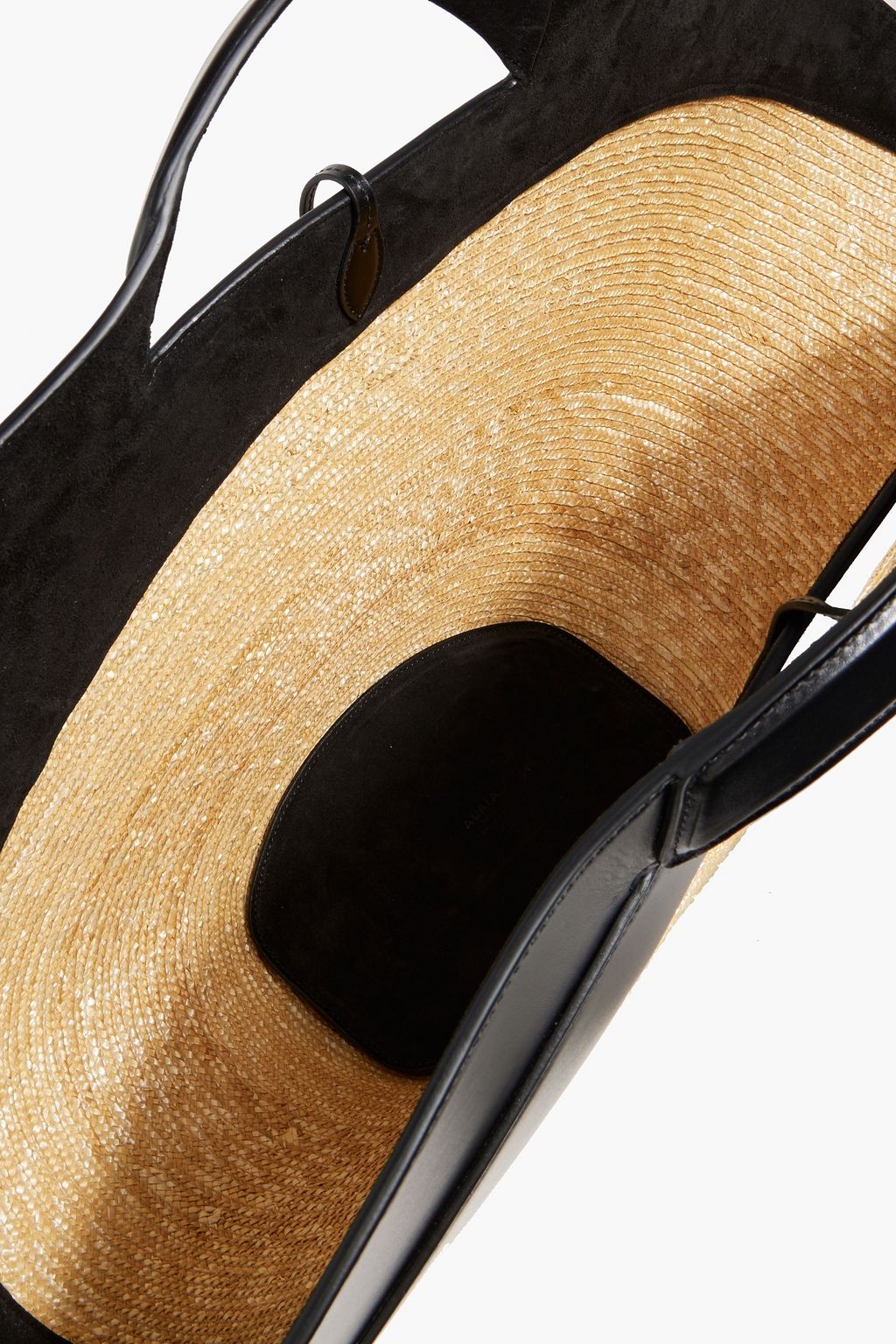 ALAÏA Khaima large leather-trimmed straw tote