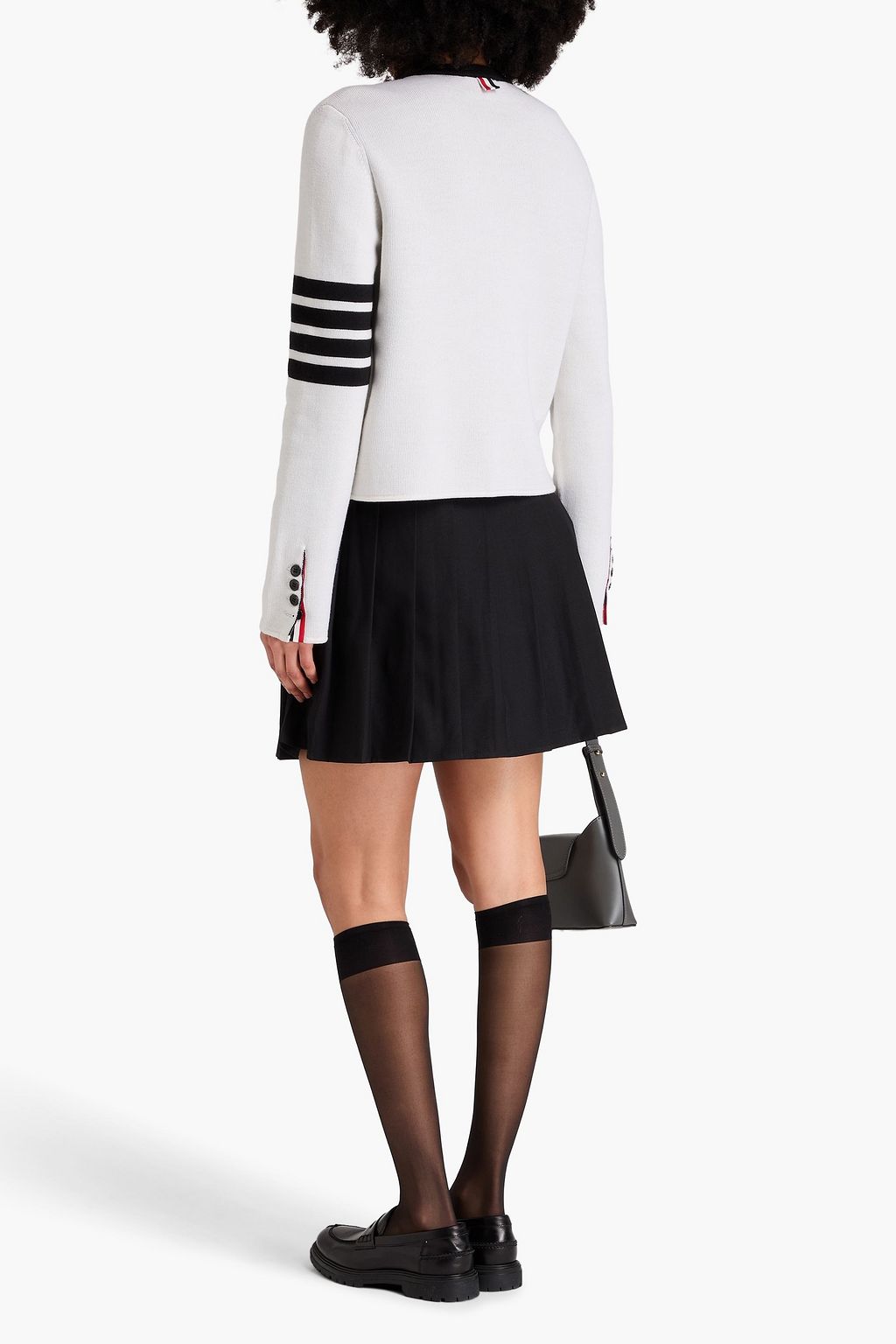 THOM BROWNE كارديغان مخطط من مزيج الصوف
