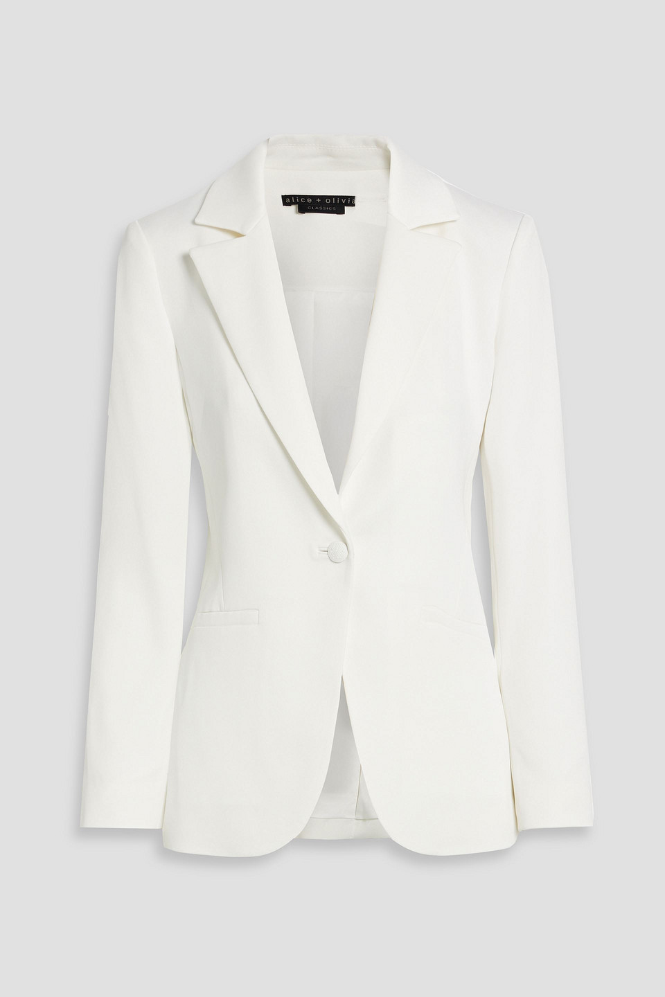 Alice And Olivia Blake Satin-crepe Blazer In Off-white