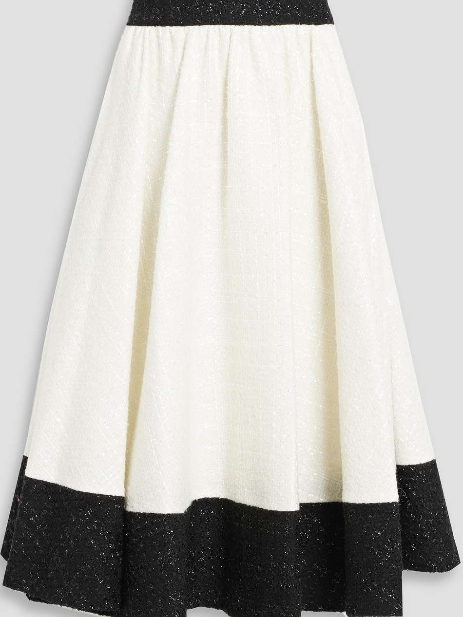 nilda two-tone tweed midi skirt