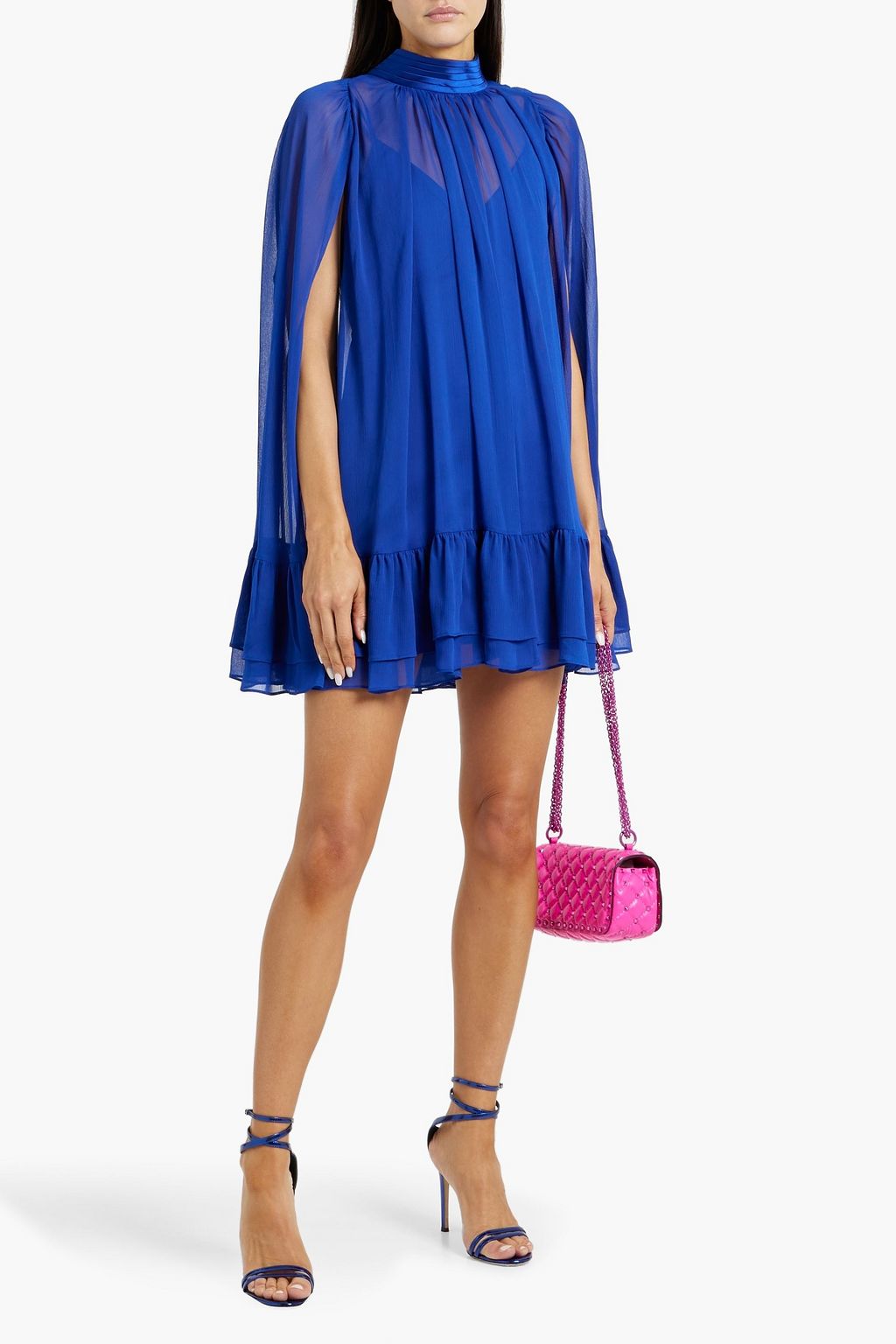 ALICE + OLIVIA ジョーゼット ミニワンピース ケープ風