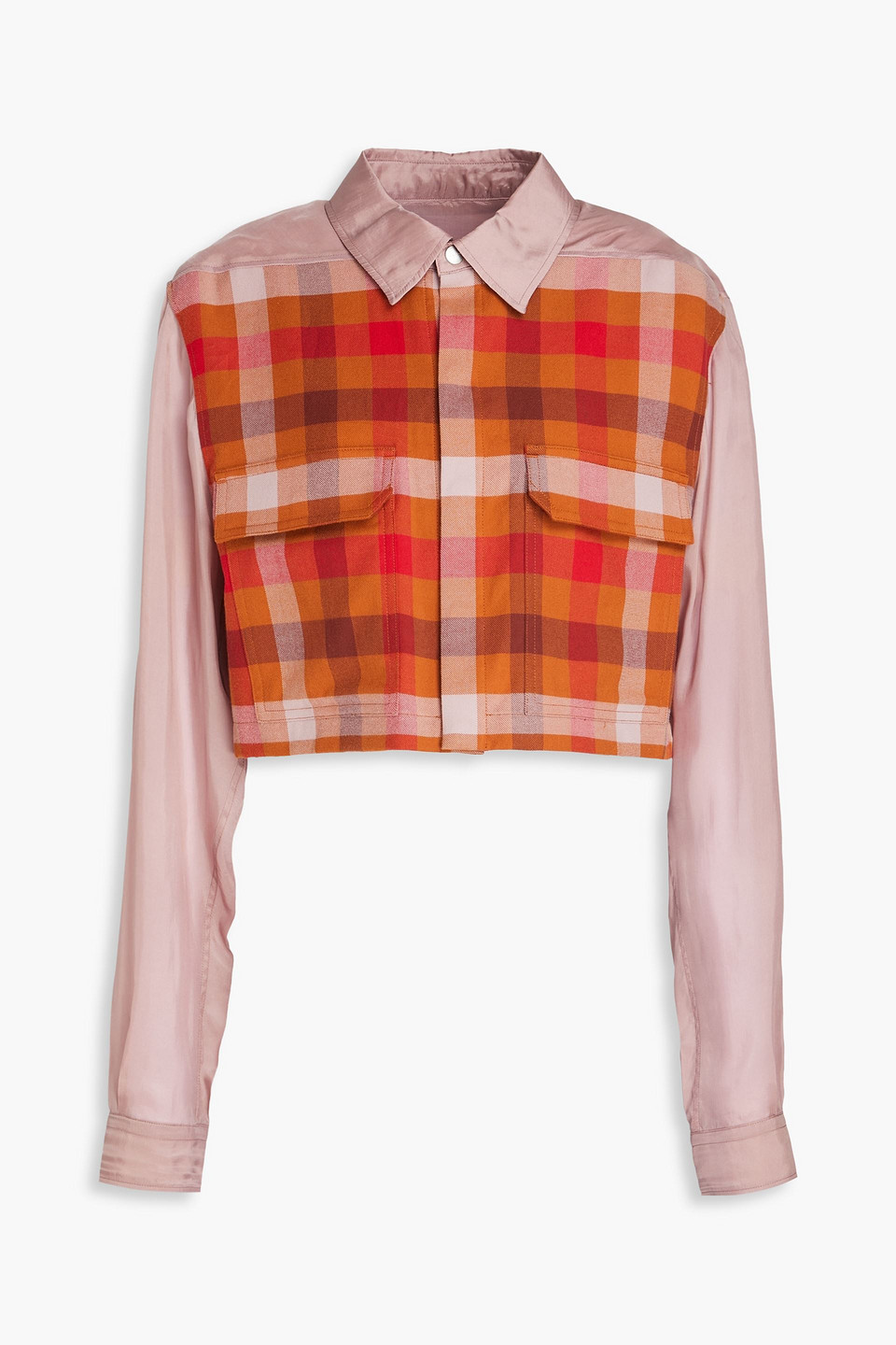 Rick Owens - Cropped checked cotton-flannel shirt - Pink - IT 42