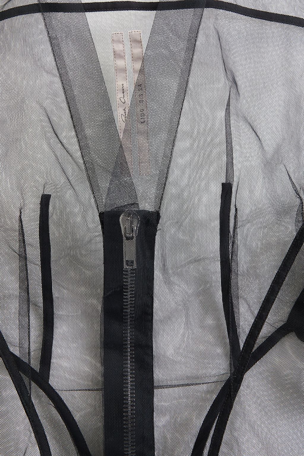 RICK OWENS Tommy Naska tulle-paneled silk crepe de chine top