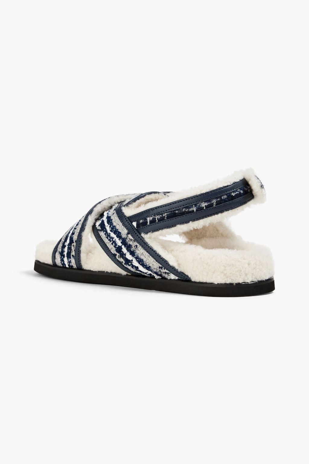 THOM BROWNE ブークレ スリングバックサンダル ムートン裏地付き