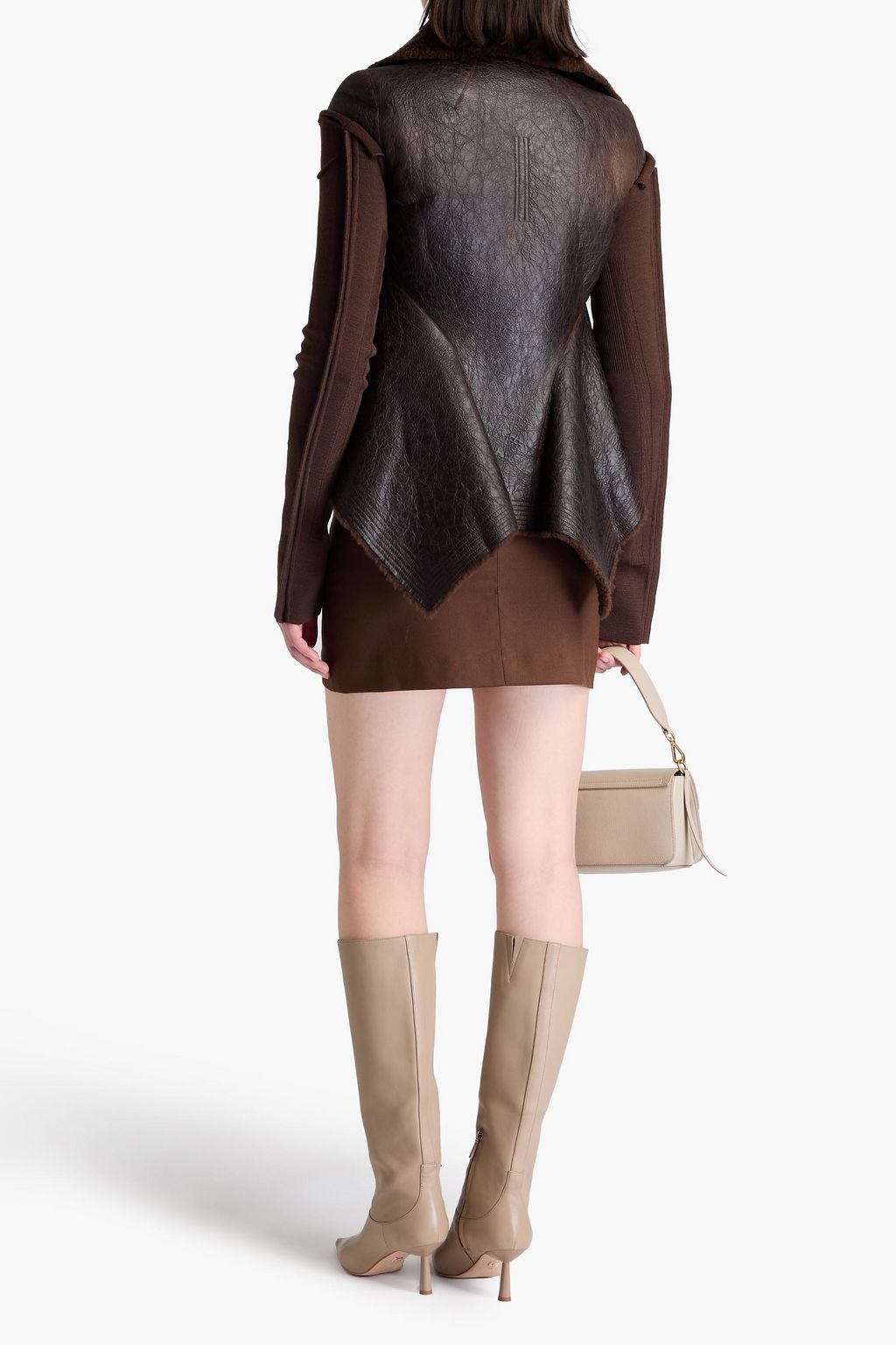 RICK OWENS Naska Bikerjacke aus Leder mit Schößchen