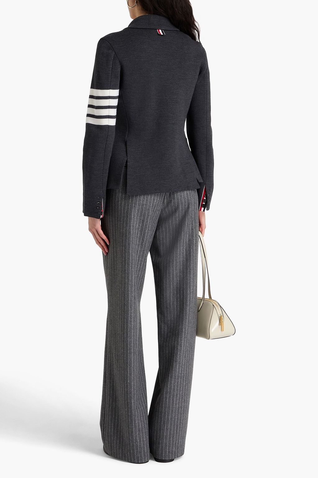 THOM BROWNE Double-breasted striped wool-blend blazer