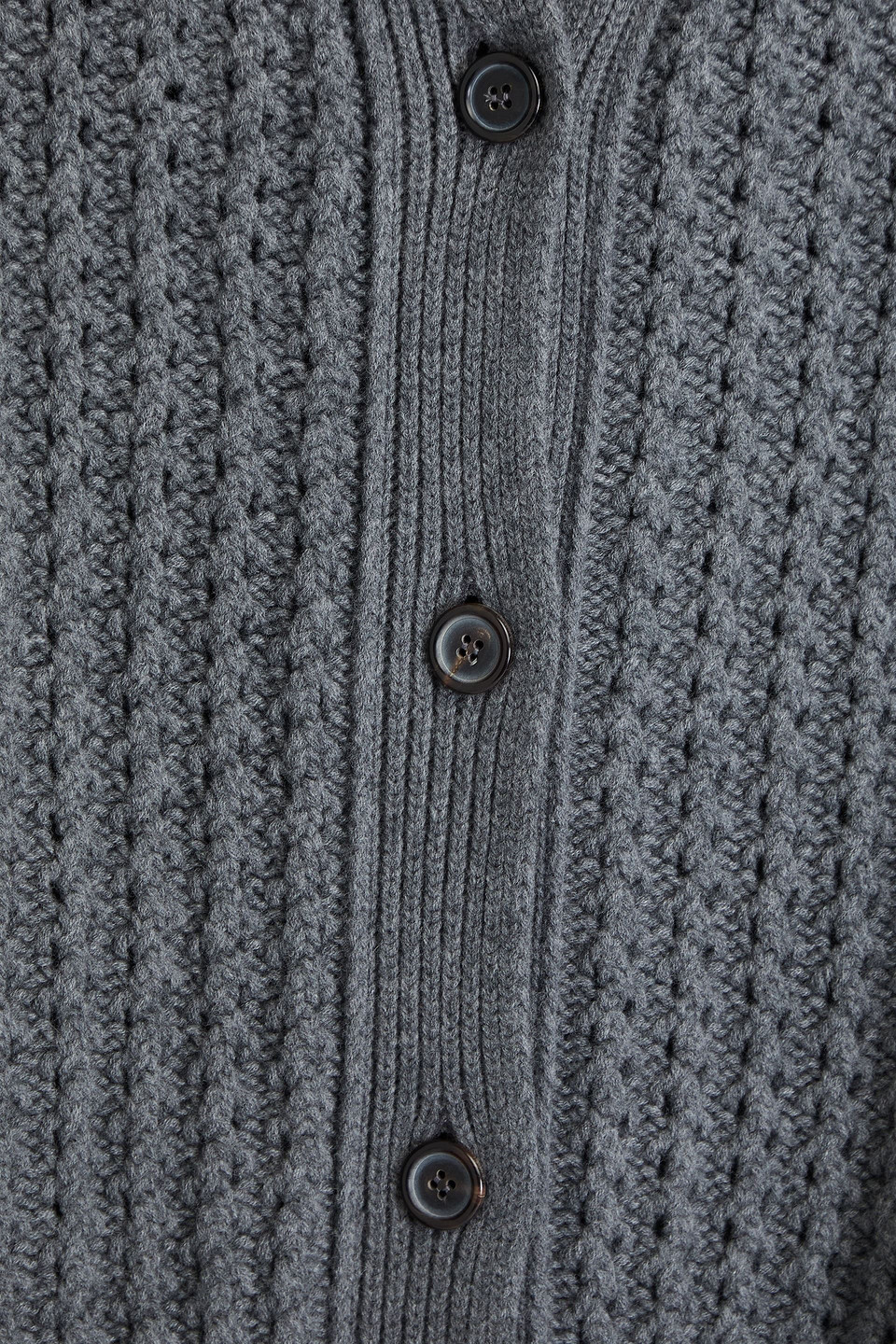 Thom Browne Pointelle-knit Wool Cardigan In Anthracite