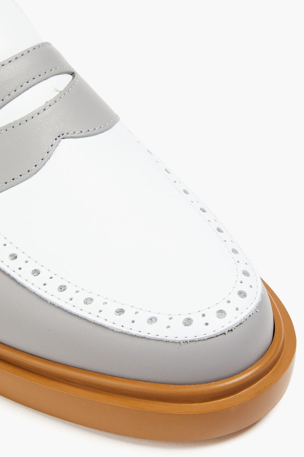 THOM BROWNE Two-tone leather loafers