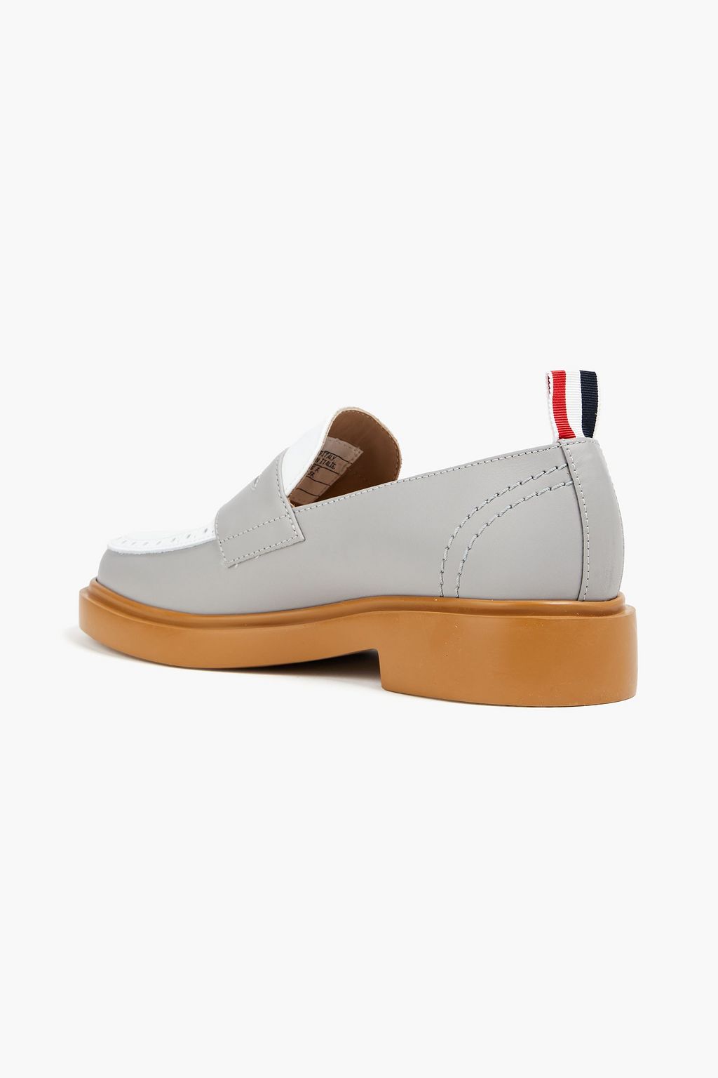 THOM BROWNE Two-tone leather loafers