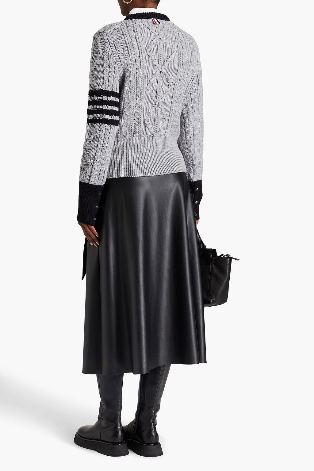THOM BROWNE Cable-knit wool sweater