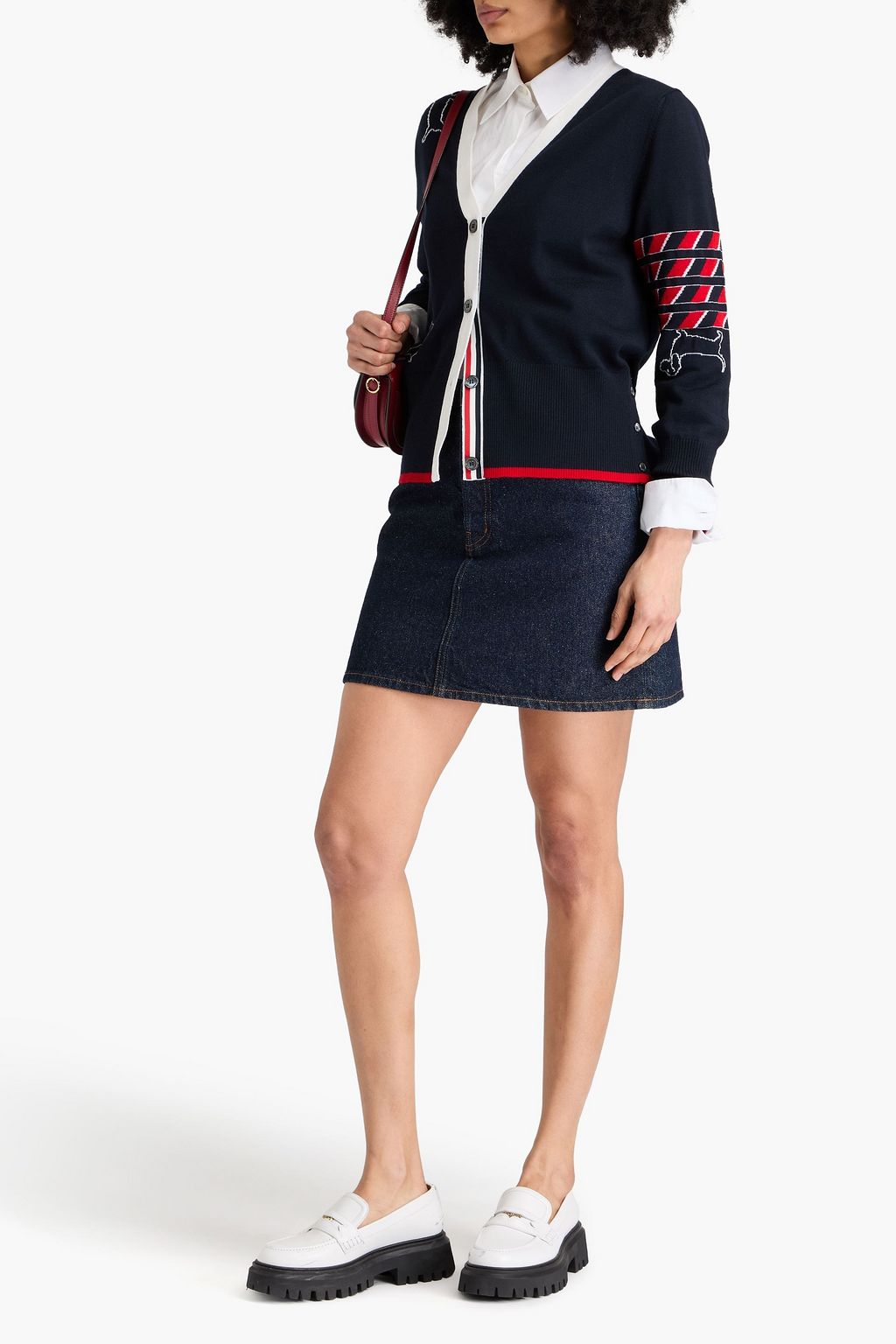 THOM BROWNE Intarsia wool cardigan