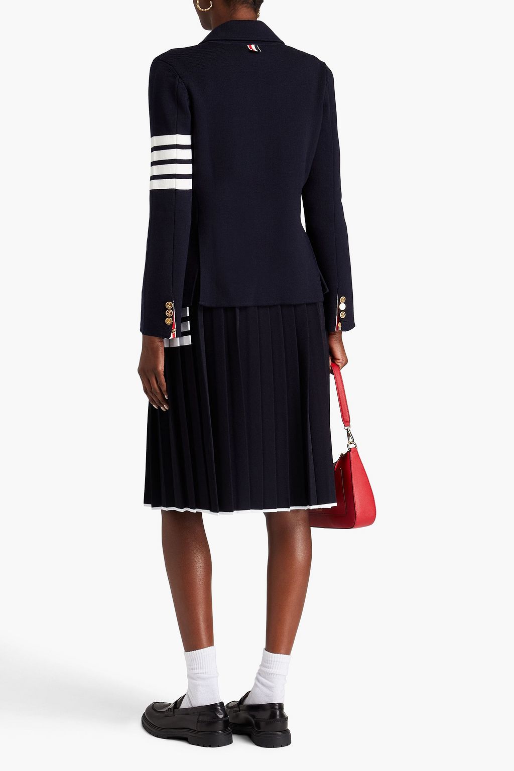 THOM BROWNE Double-breasted striped wool-blend blazer