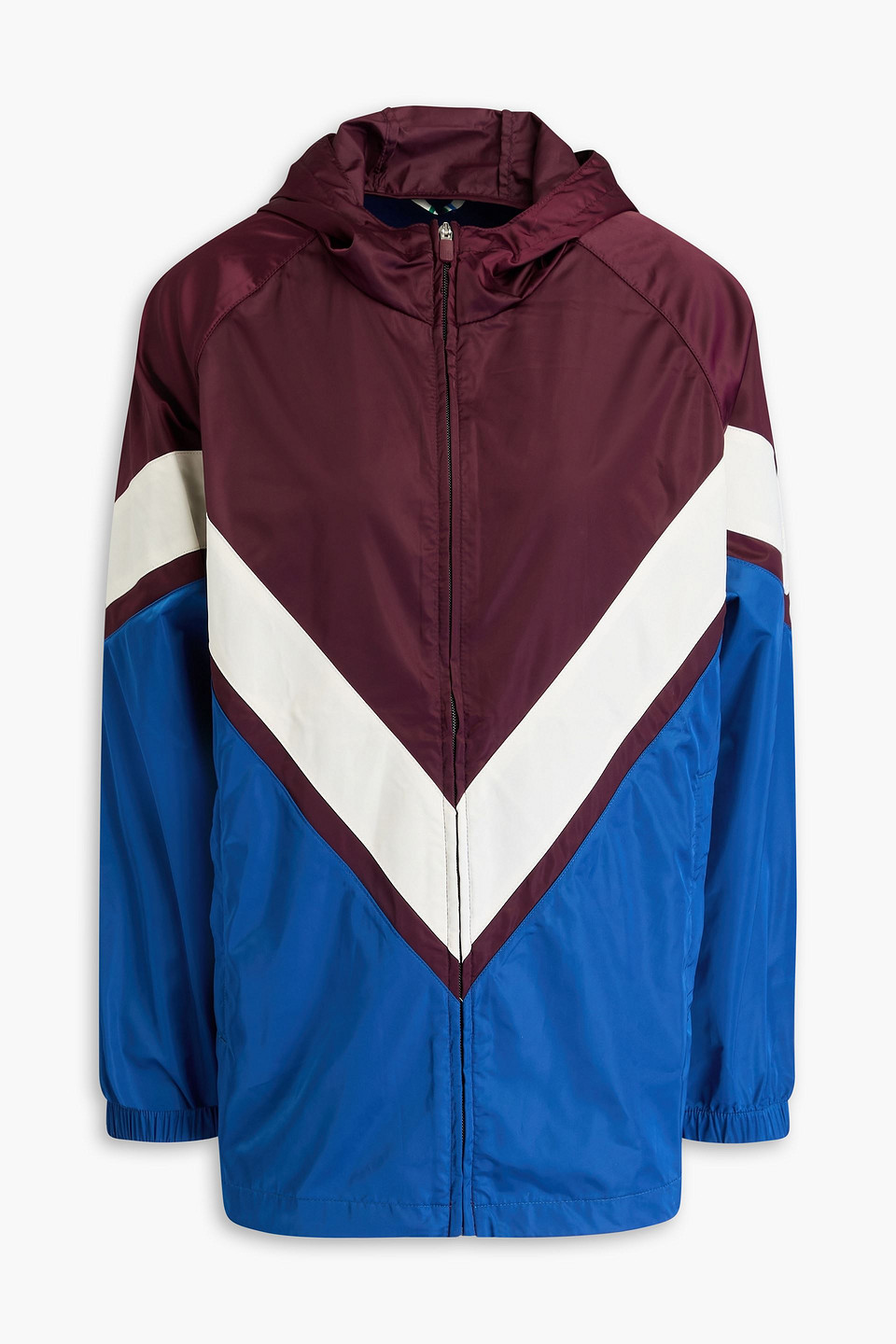 TORY SPORT - Printed shell hooded track jacket - Purple - XS