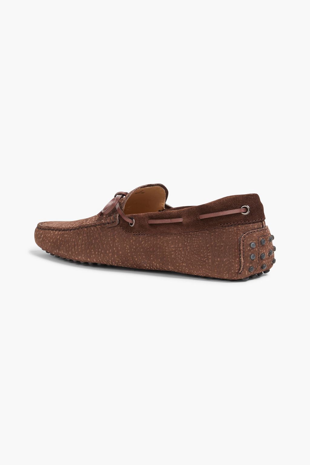 TOD'S Printed leather boat shoes