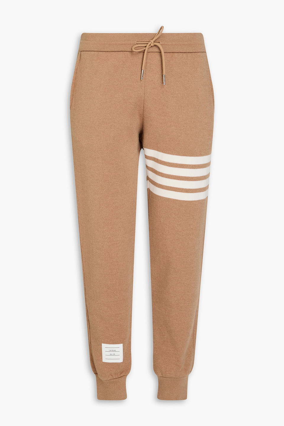 Thom Browne Track Trousers Aus Einer Baumwollmischung Mit Streifen In Camelfarben