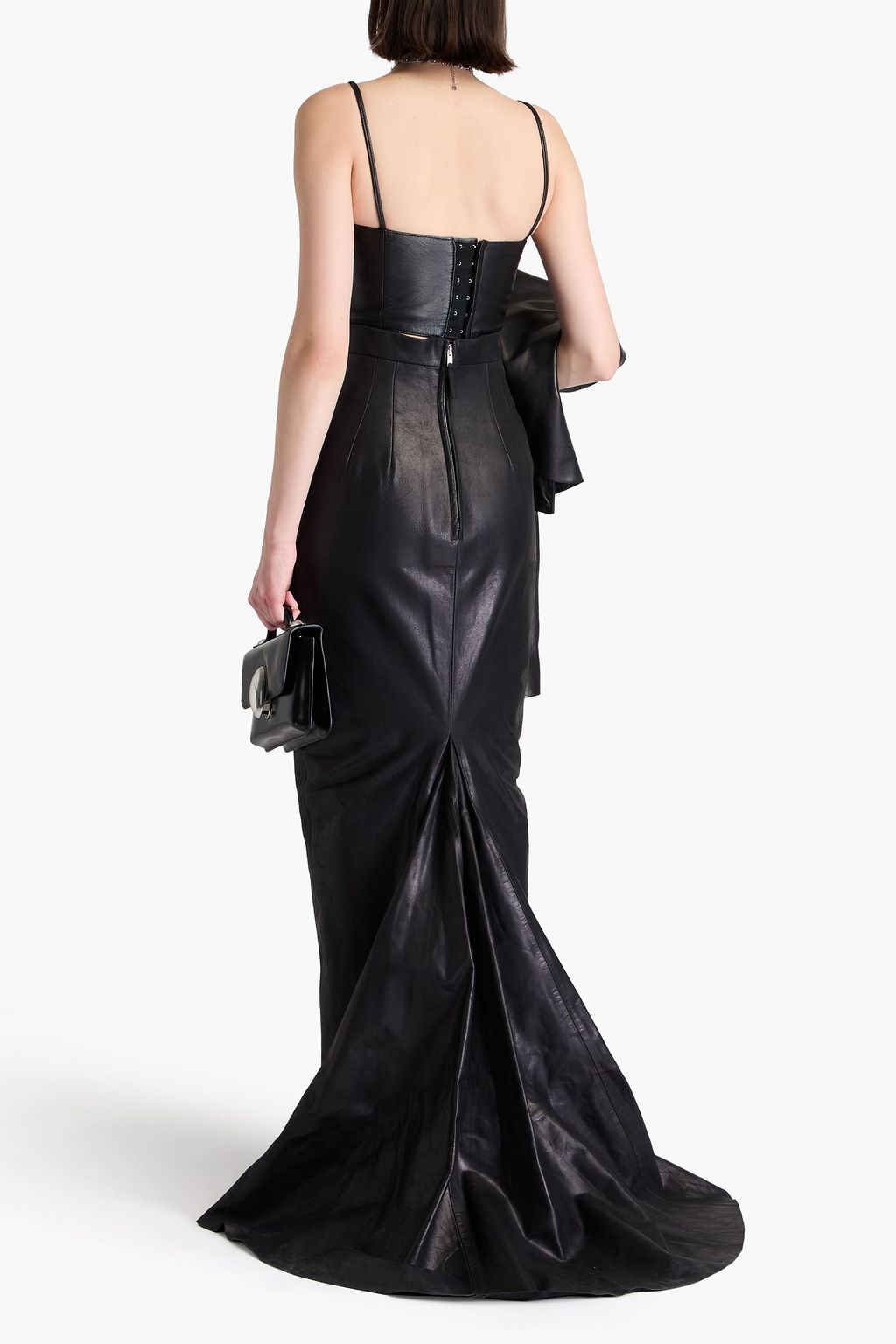 RICK OWENS تنورة طويلة من الجلد
