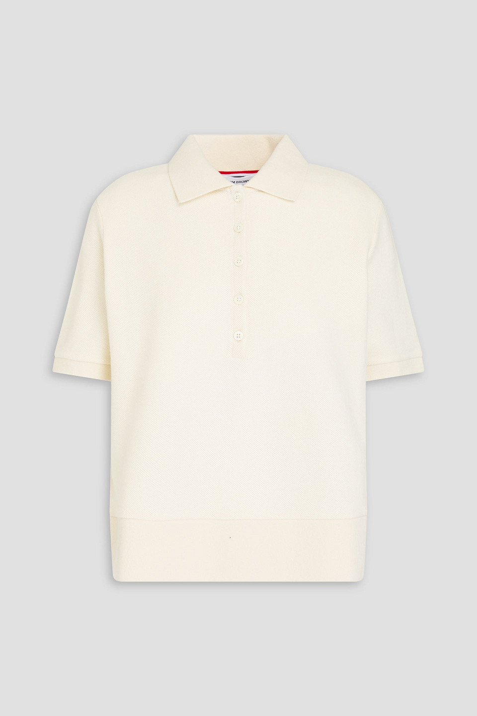Thom Browne Cashmere Polo Sweater In Ivory