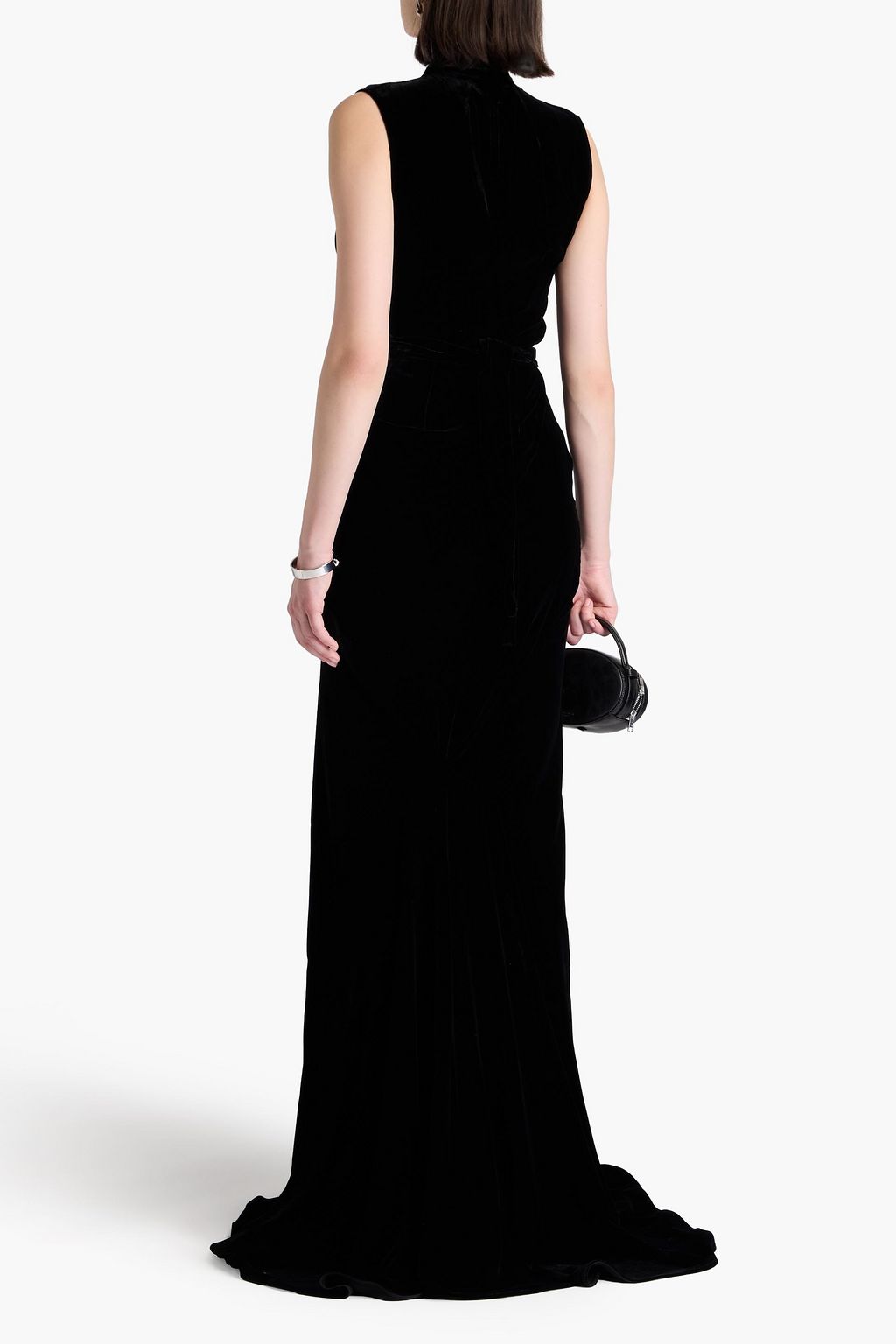 RICK OWENS Draped velvet wrap gown