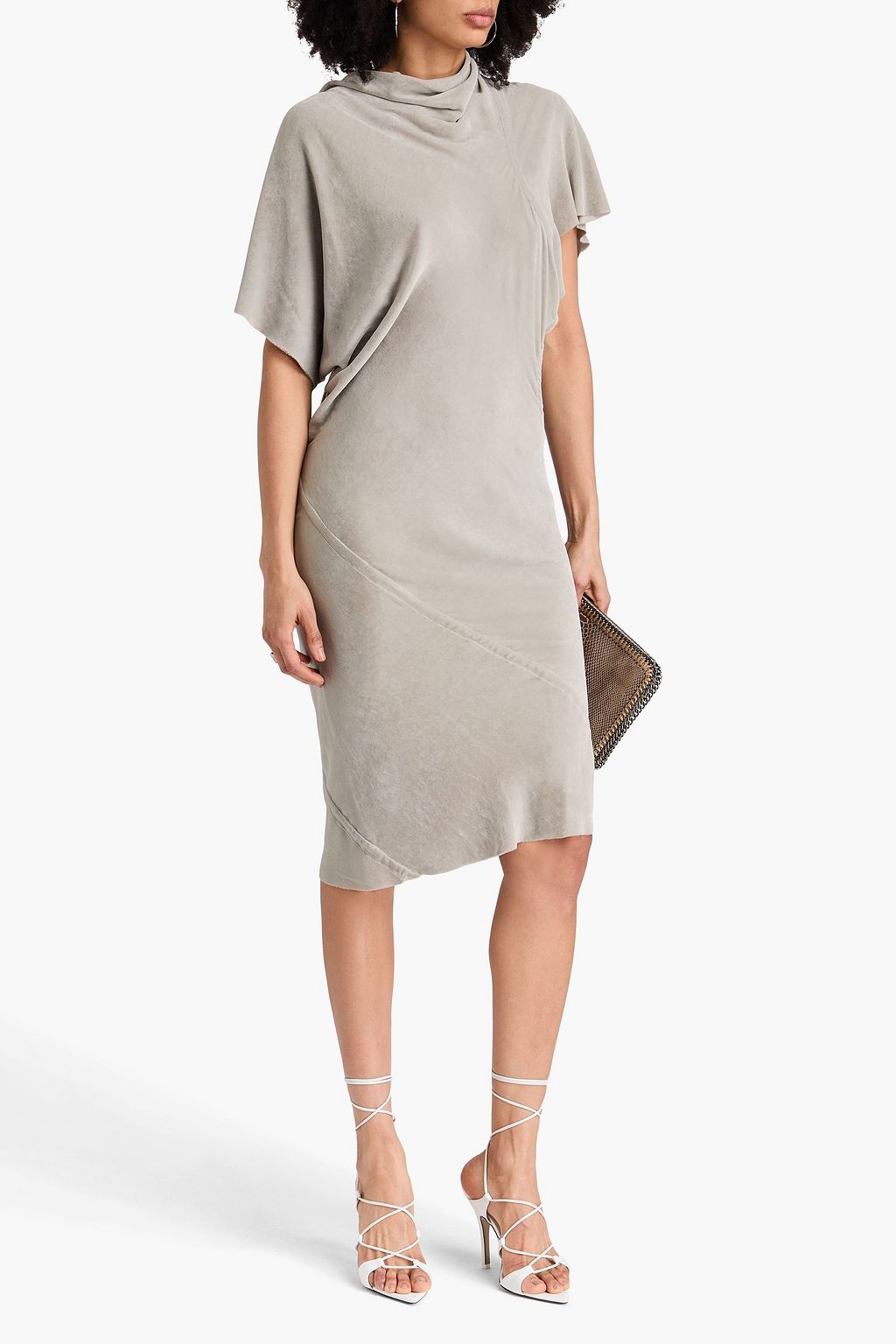 RICK OWENS Seb draped velvet dress