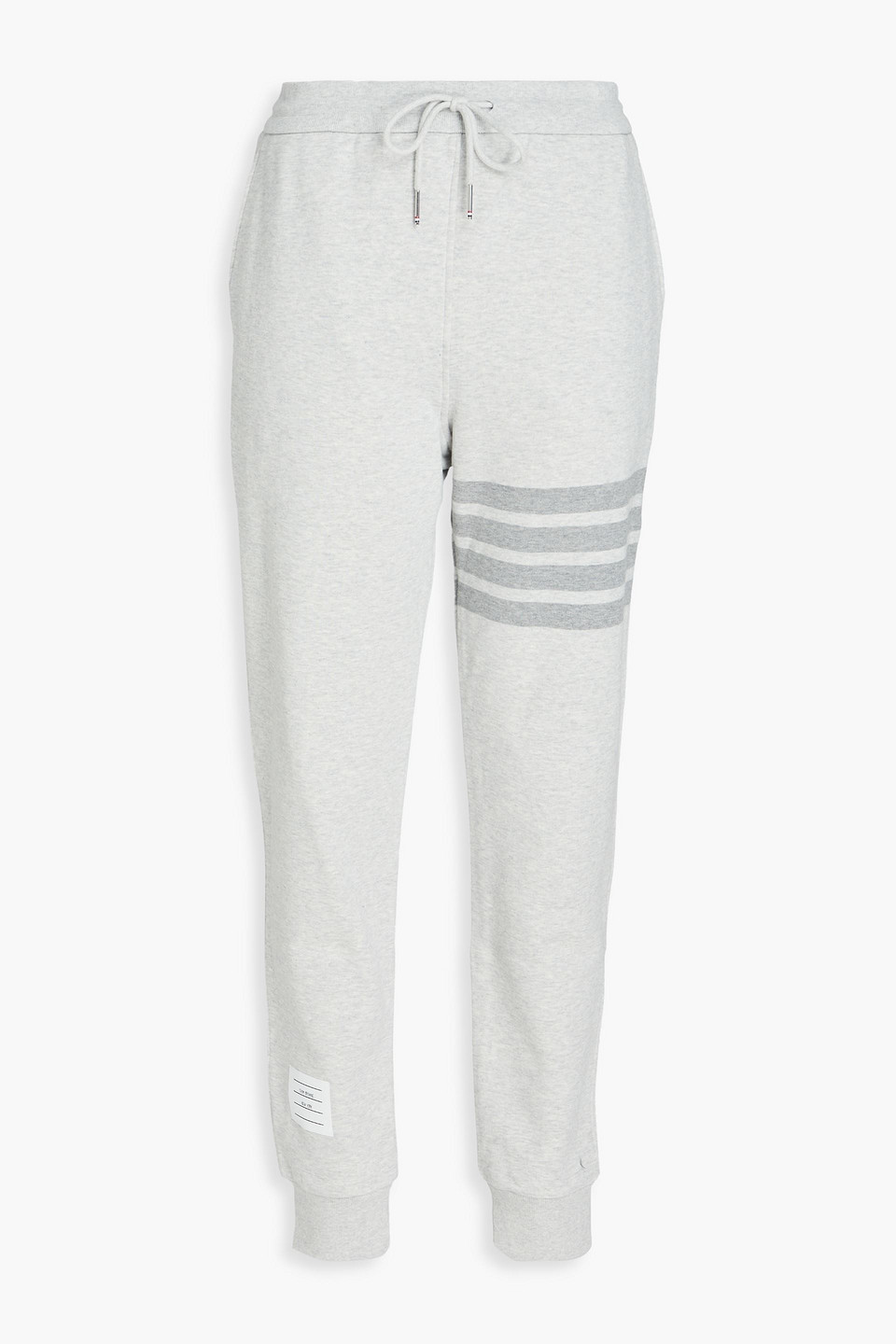 Thom Browne - Striped French cotton-terry track pants - Gray - IT 36
