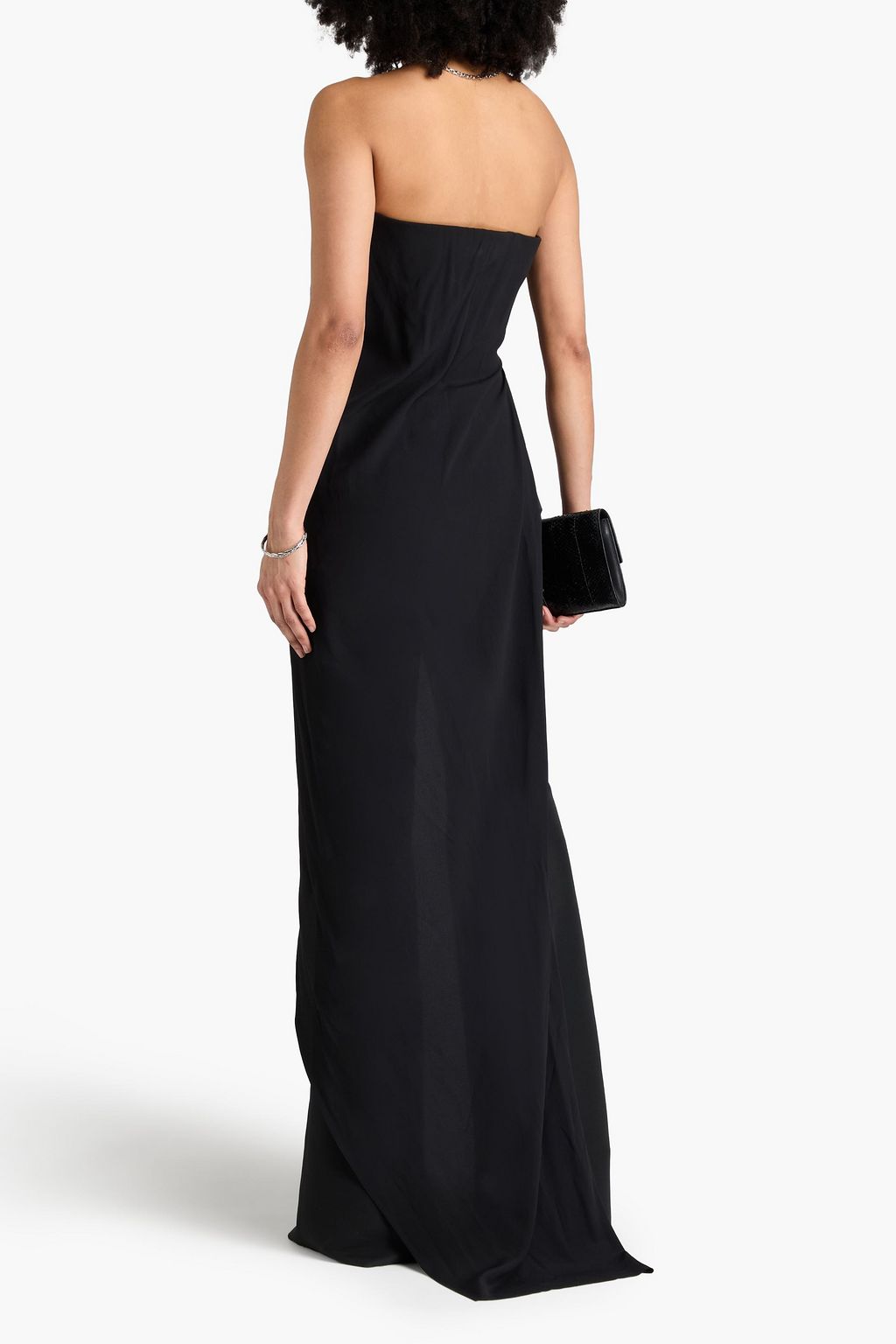 RICK OWENS Lido strapless draped crepe top