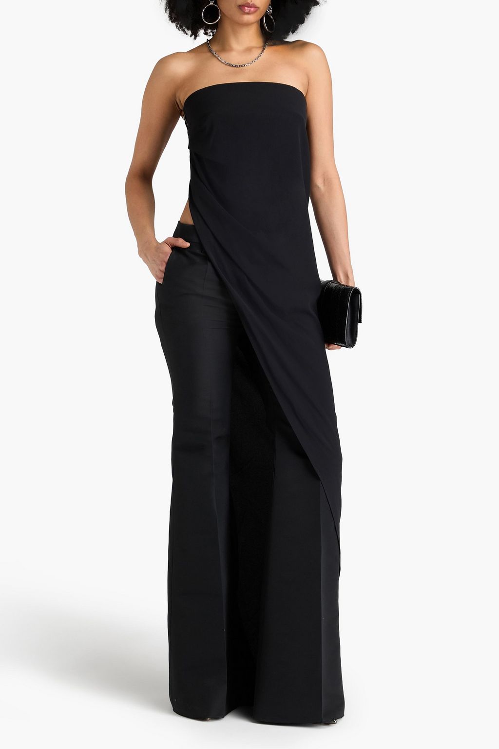 RICK OWENS Lido strapless draped crepe top