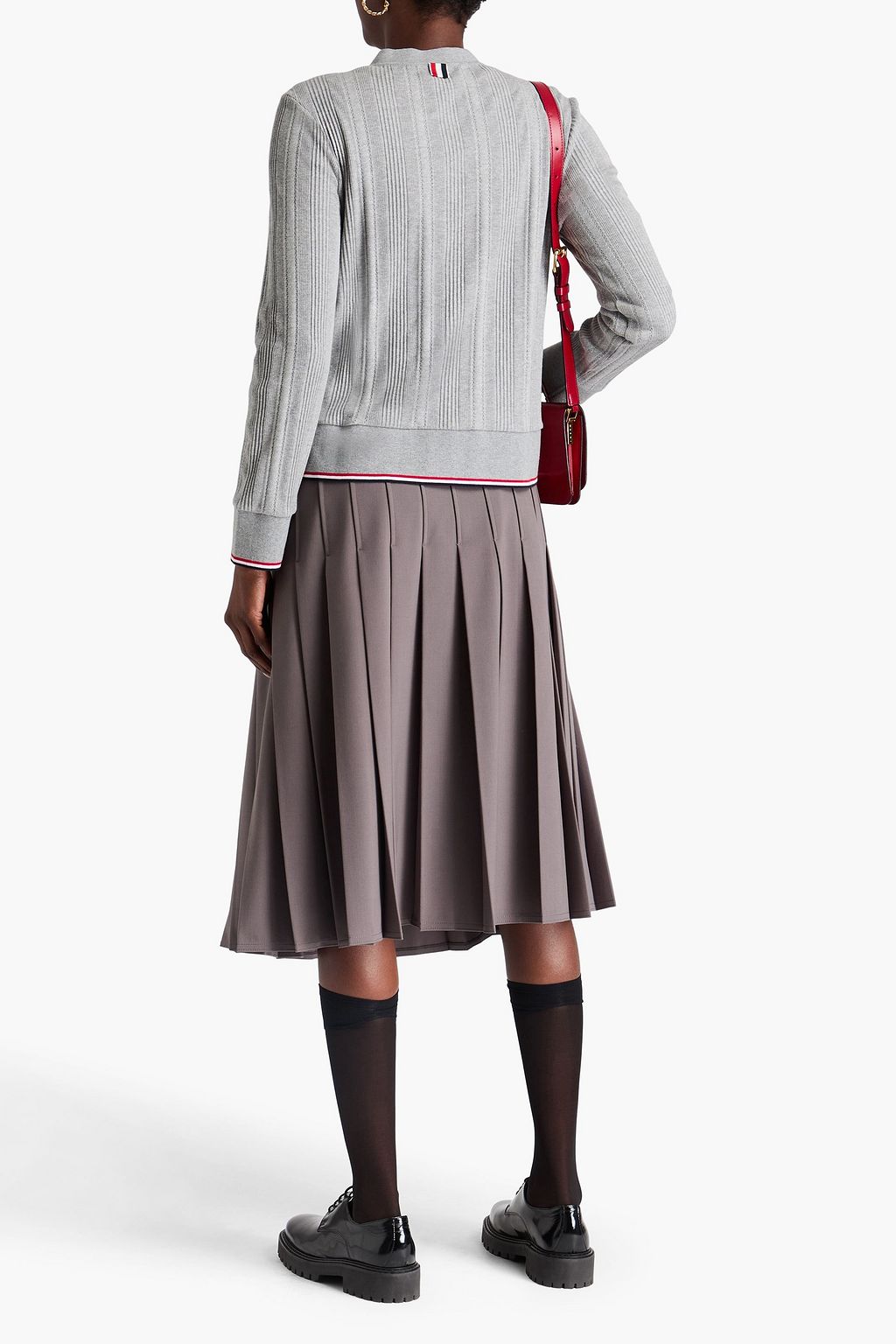 THOM BROWNE Ribbed cotton cardigan