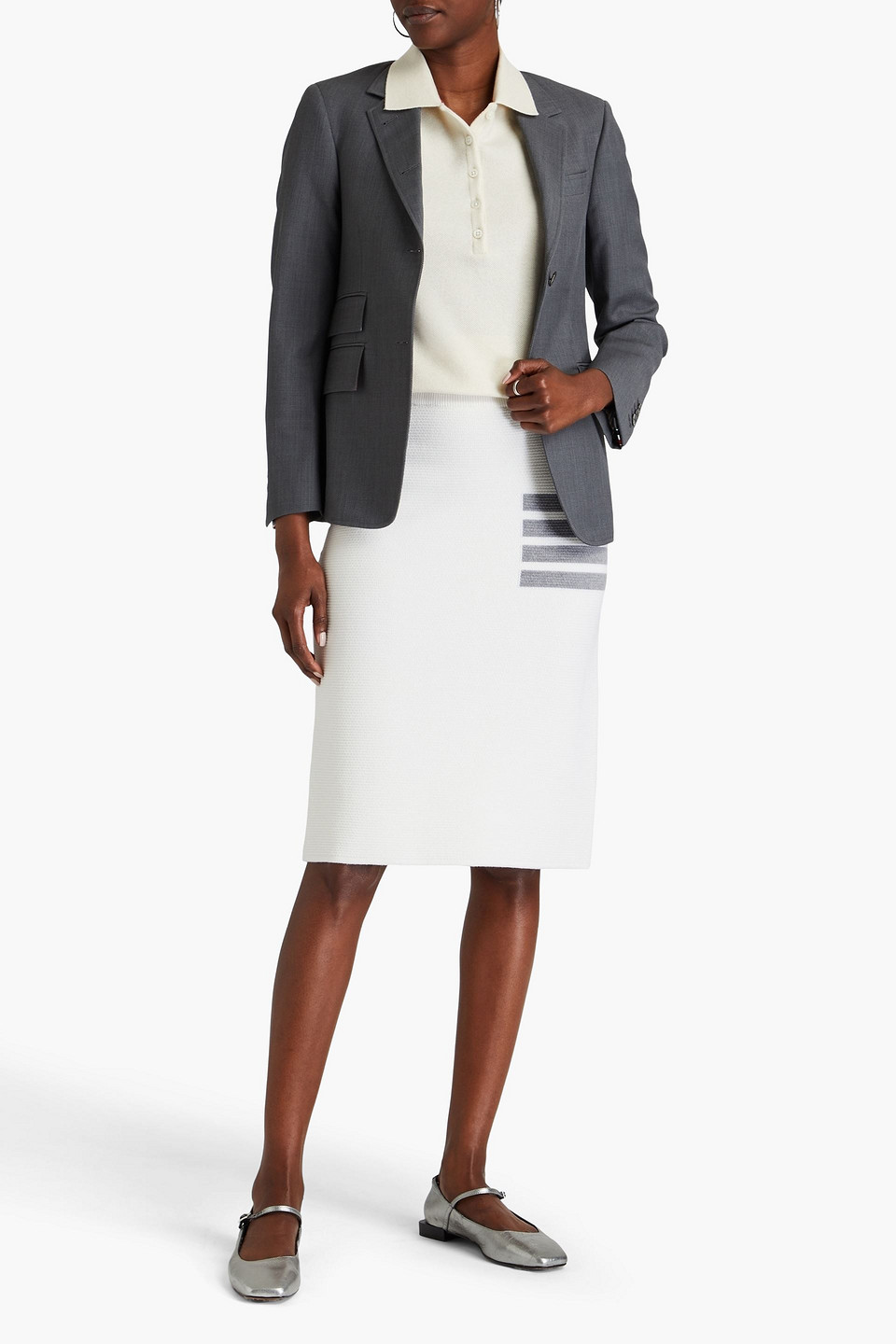 Thom Browne Wool-piqué Blazer In Dunkelgrau
