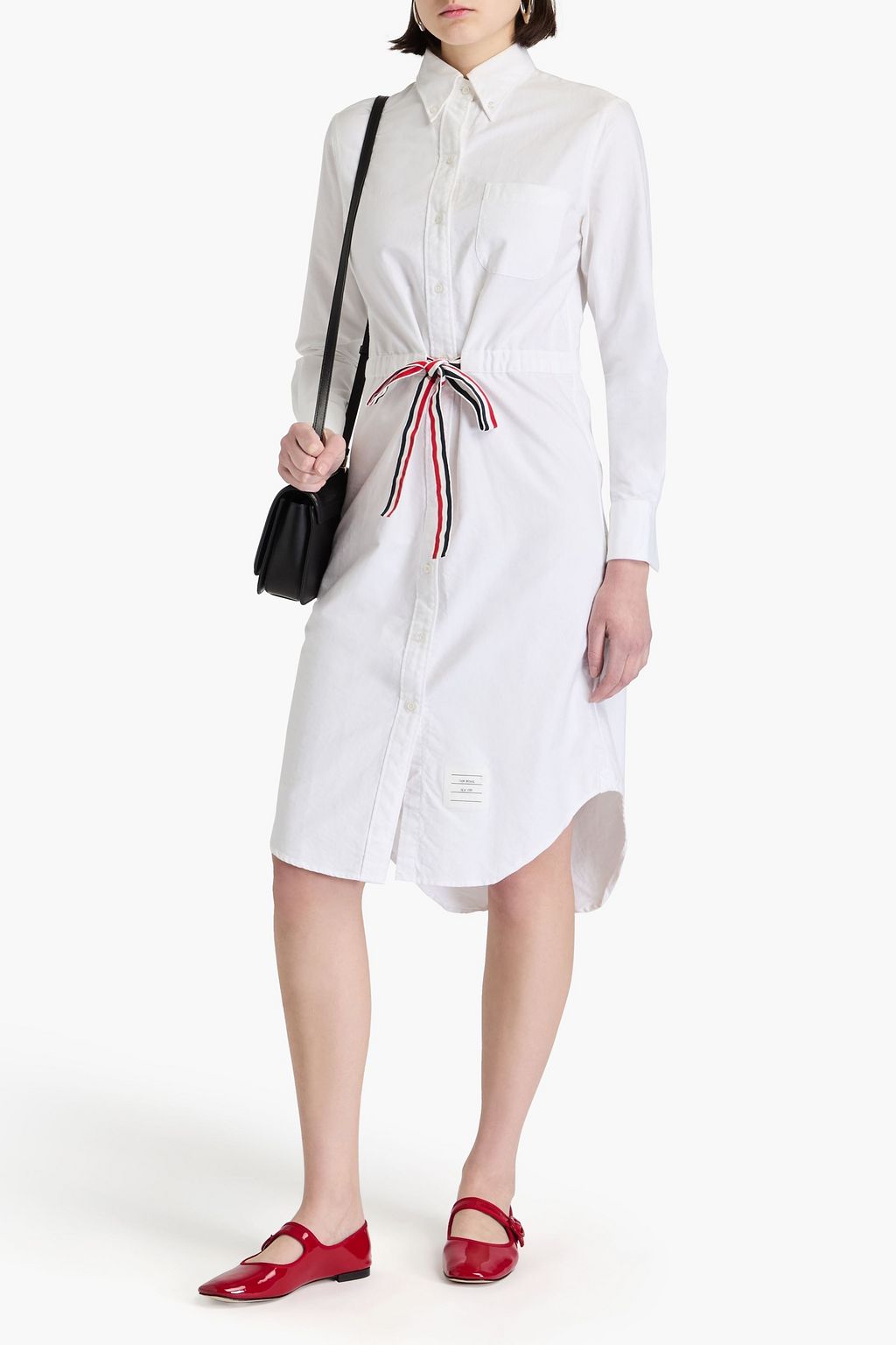 THOM BROWNE Cotton-poplin midi shirt dress