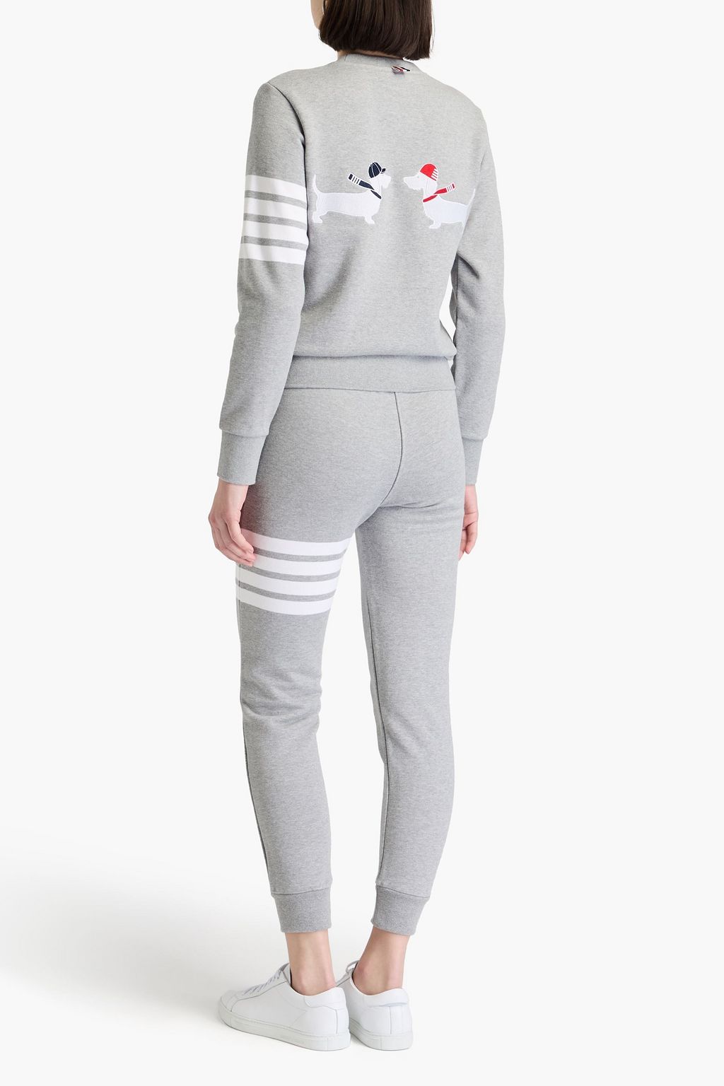 THOM BROWNE سويت شيرت مصنوع من قطن تيري الفرنسي المطاطي بتصميم مطرّز