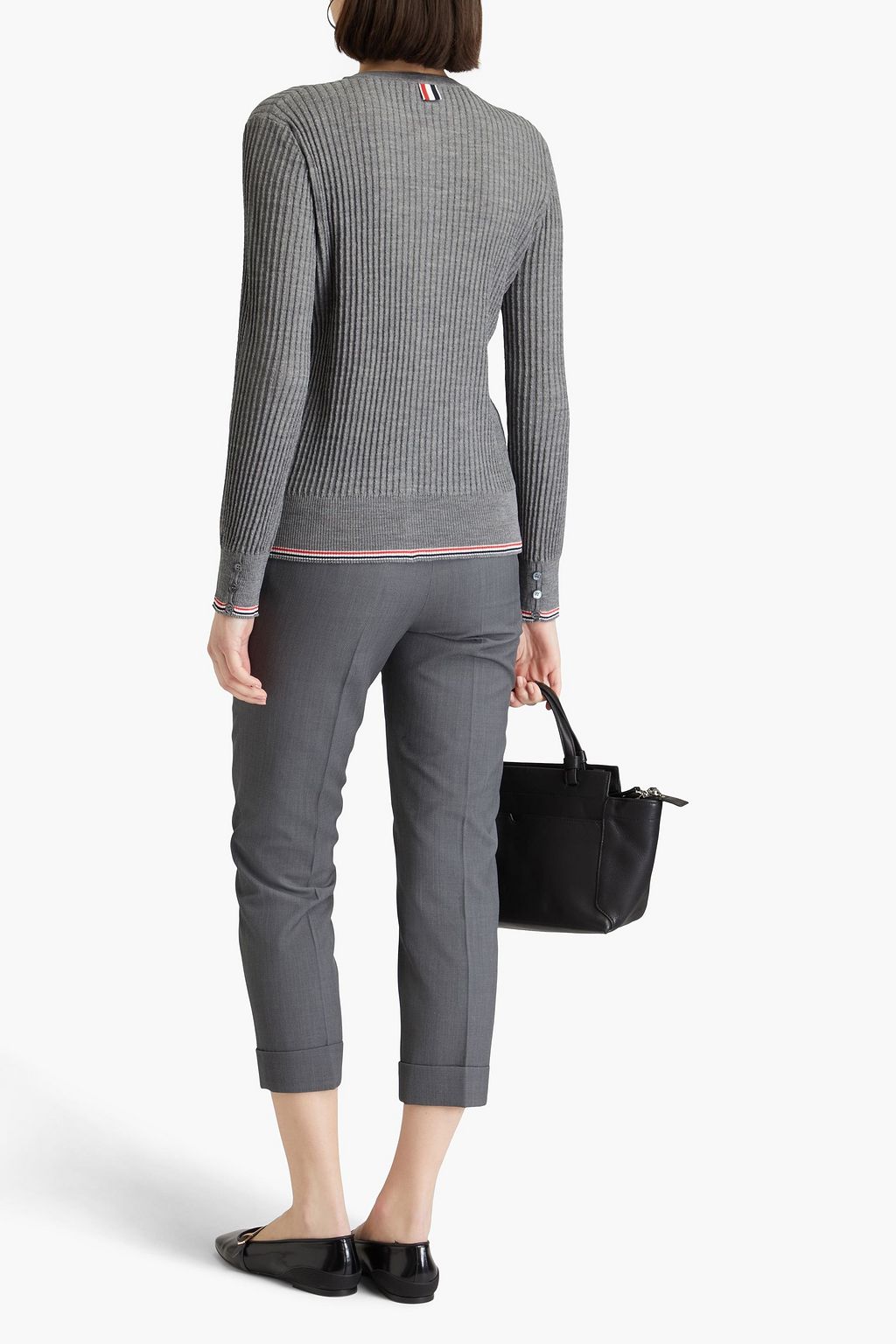 THOM BROWNE Ribbed wool-blend cardigan