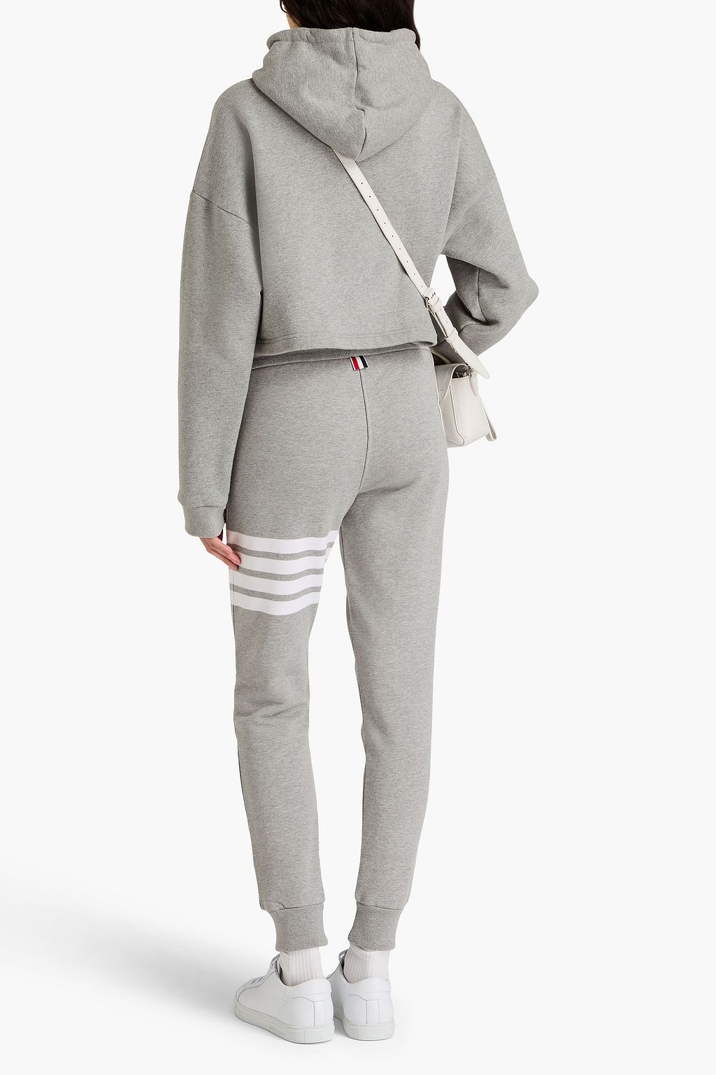 THOM BROWNE Striped French cotton-terry track pants