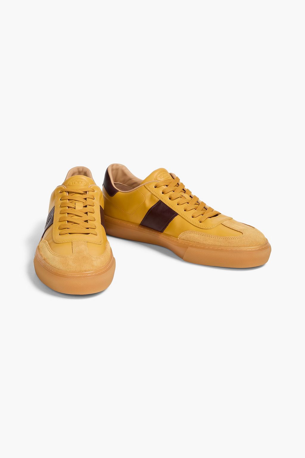 TOD'S Suede-trimmed leather sneakers