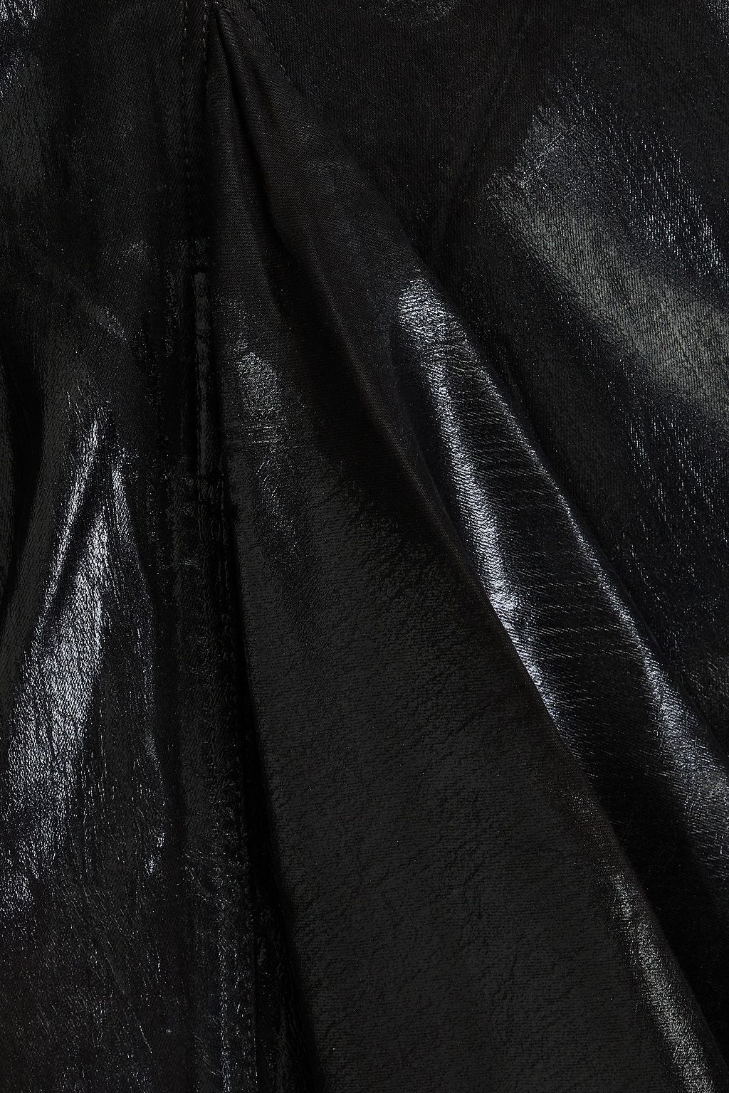 RICK OWENS Frayed waxed denim maxi skirt