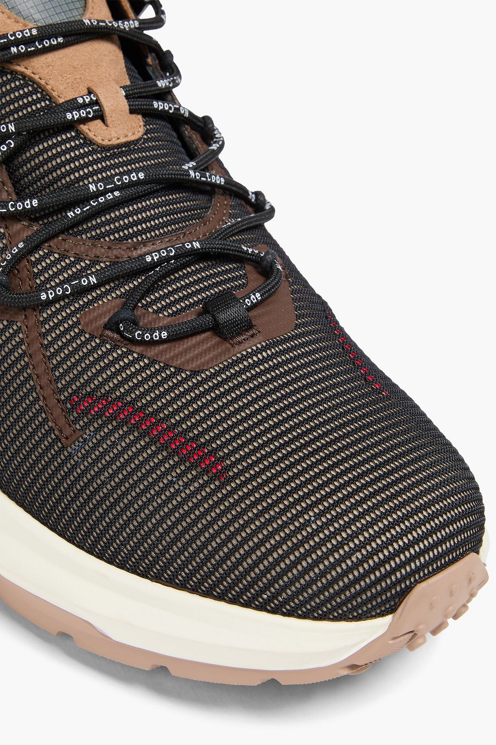 TOD'S Mesh, leather and suede sneakers