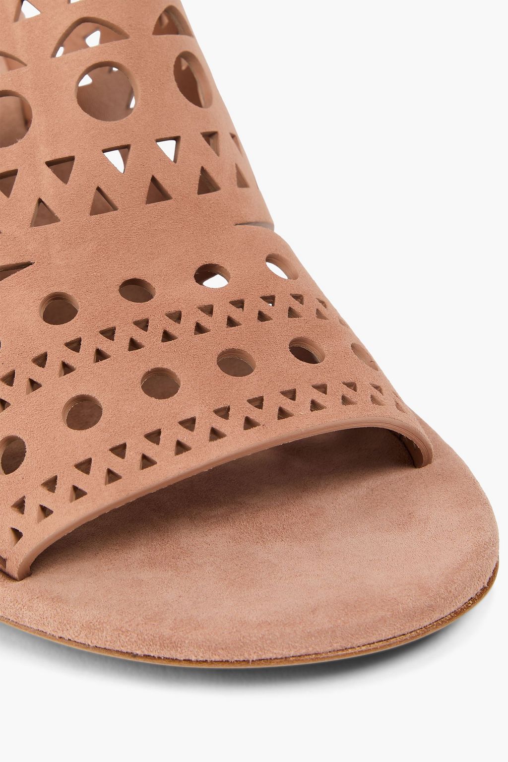ALAÏA Vienna 55 laser-cut suede mules