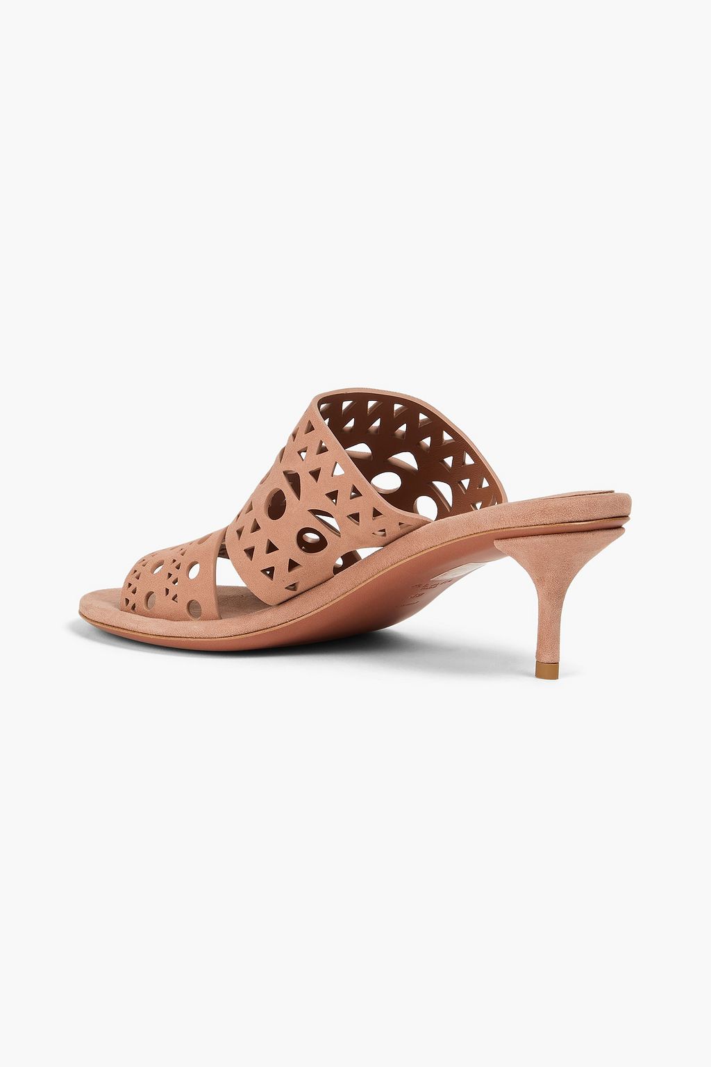 ALAÏA Vienna 55 laser-cut suede mules