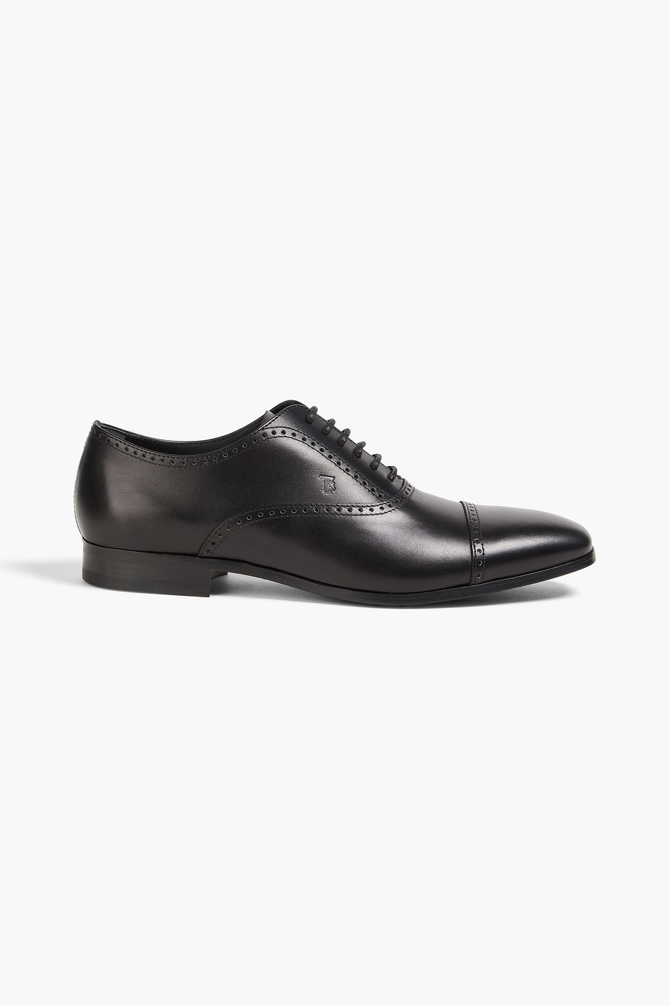Tod's - Perforated leather monk-strap shoes - Black - UK 6