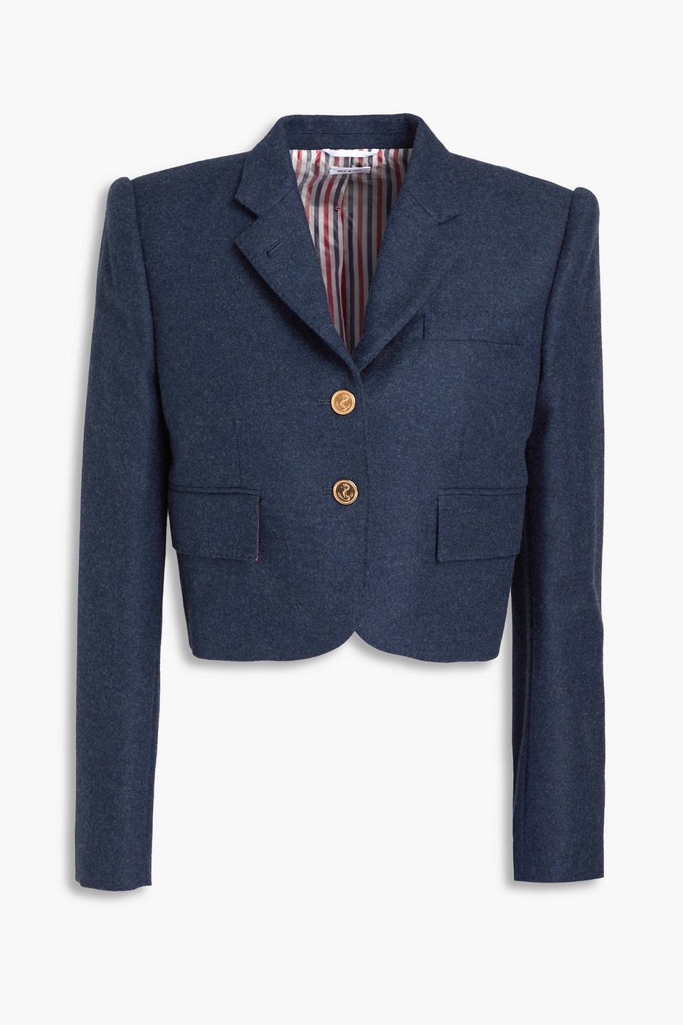 Thom Browne - Cropped wool-flannel blazer - Blue - IT 40
