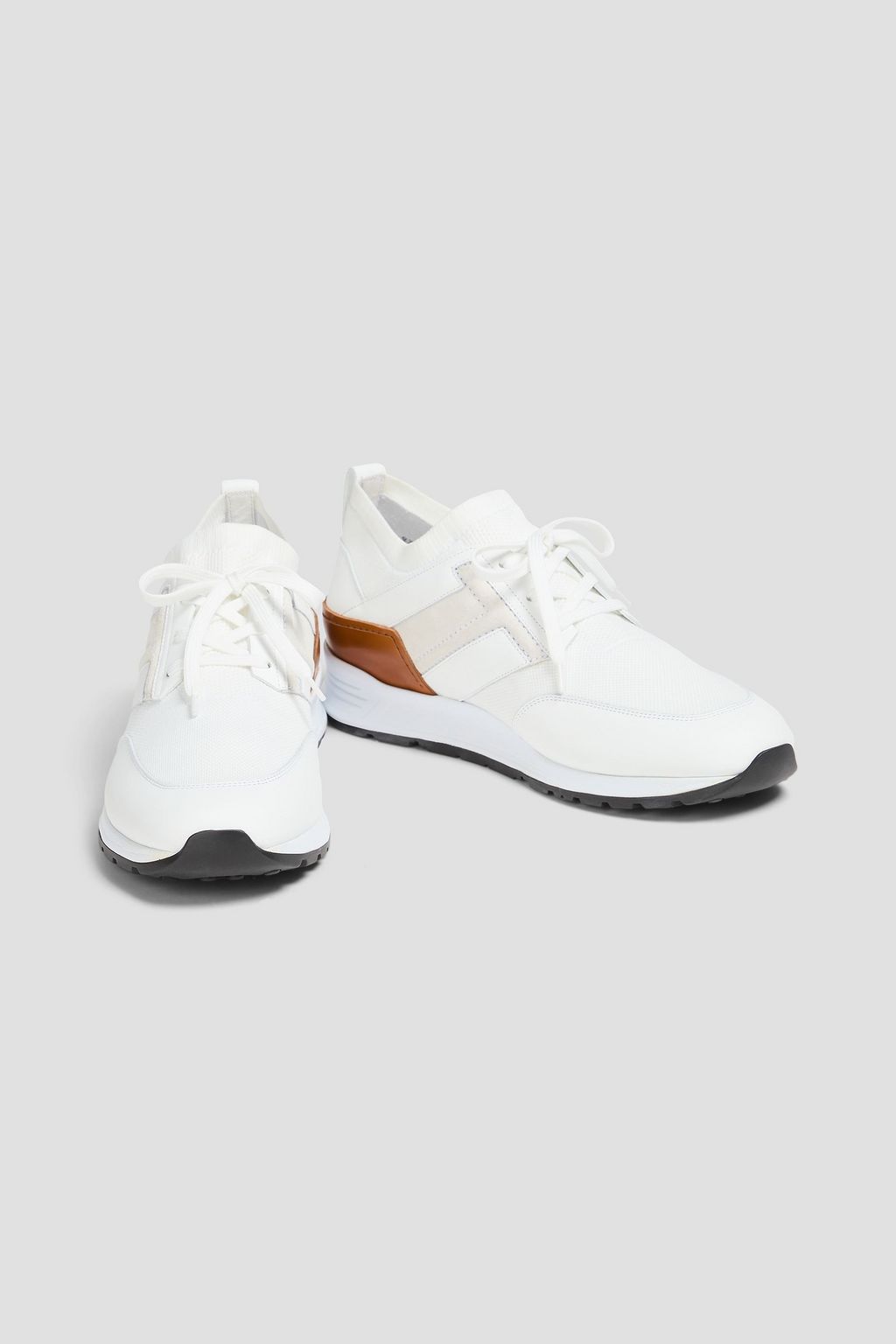 TOD'S Leather and mesh sneakers