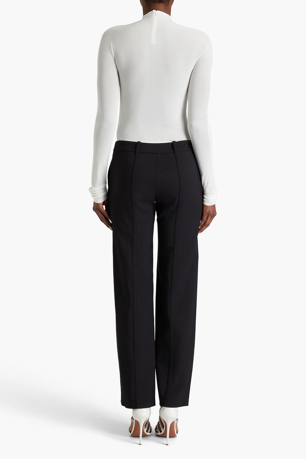 ALAÏA Wool-blend twill straight-leg pants