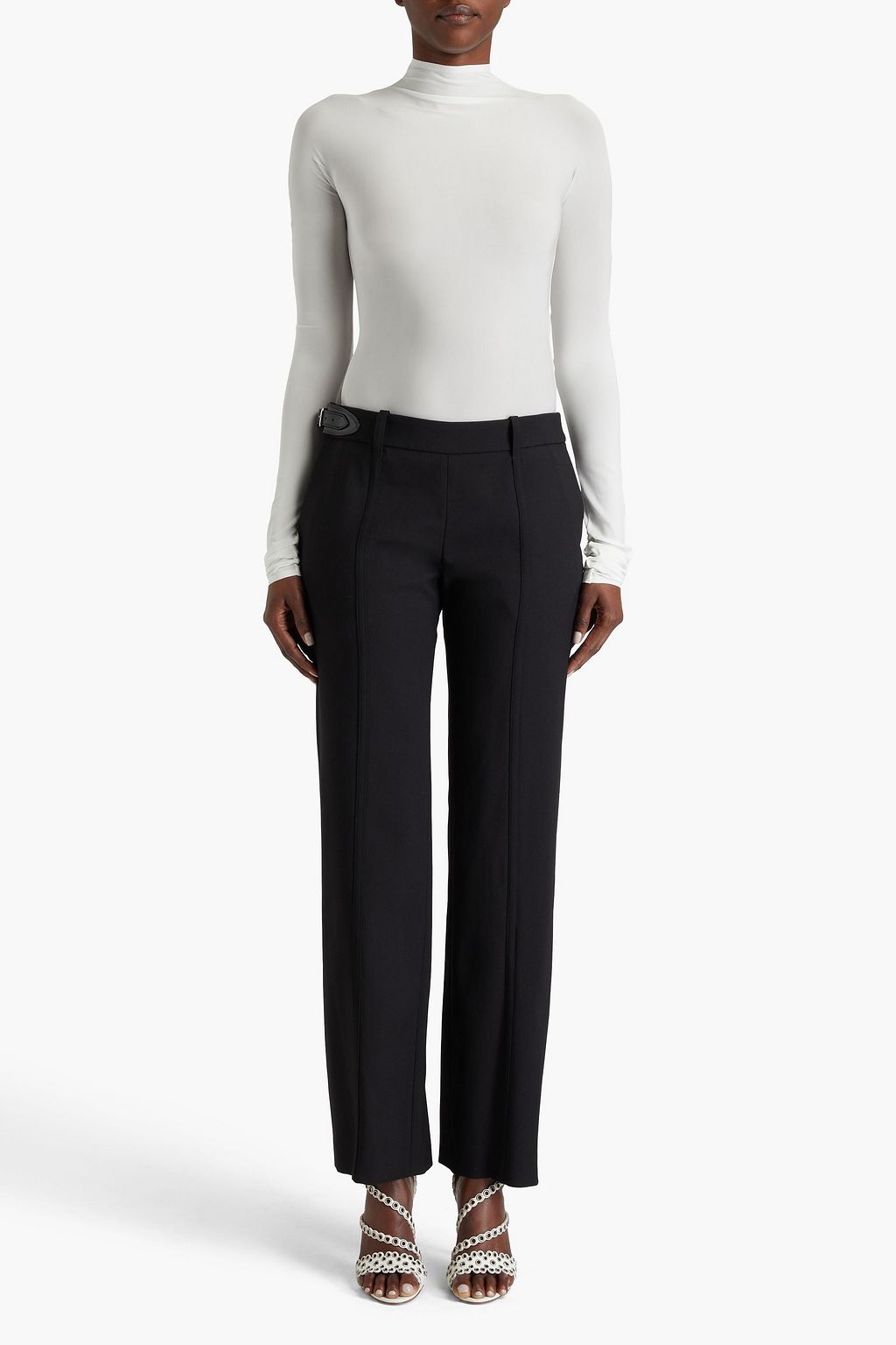 ALAÏA Wool-blend twill straight-leg pants