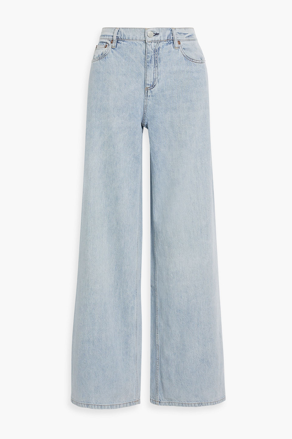 Alice And Olivia Harper Mid-rise Wide-leg Jeans In Light Denim