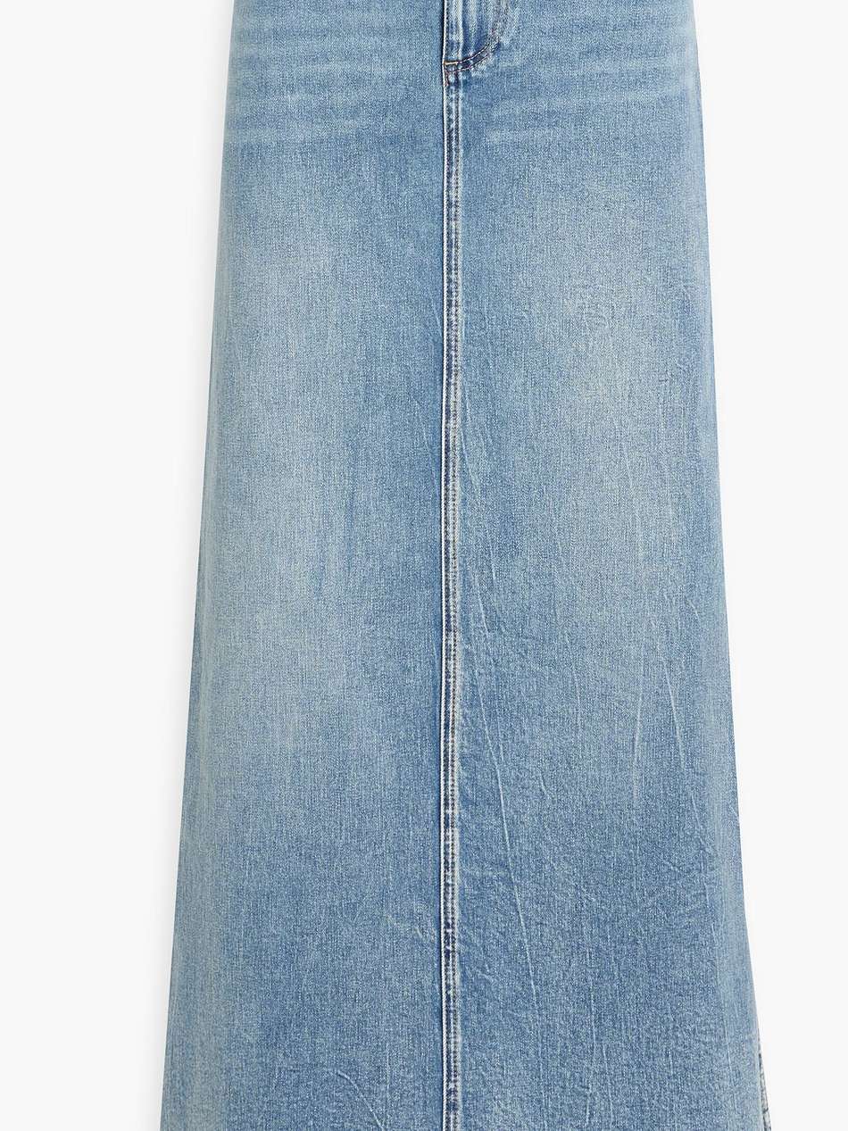 marissa distressed denim maxi skirt