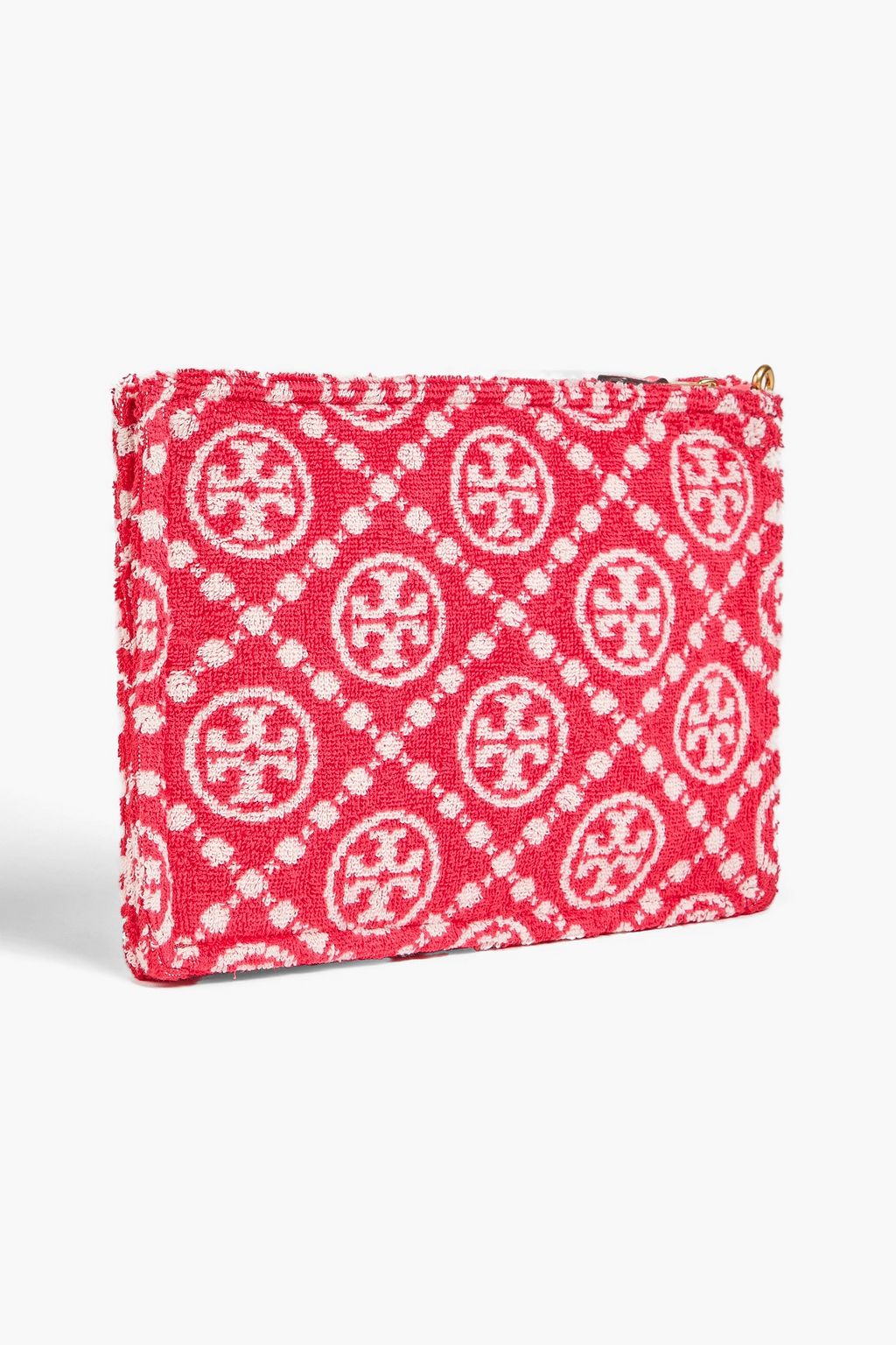 TORY BURCH Pochette aus Frottee mit Logoprint