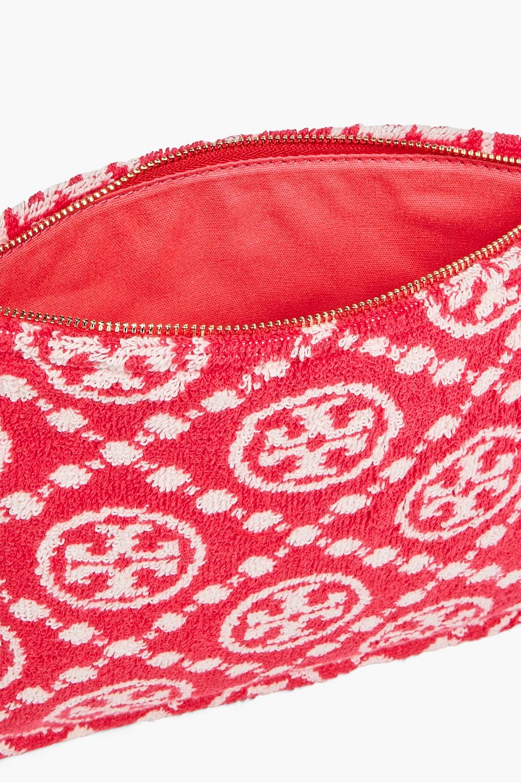 TORY BURCH Pochette aus Frottee mit Logoprint