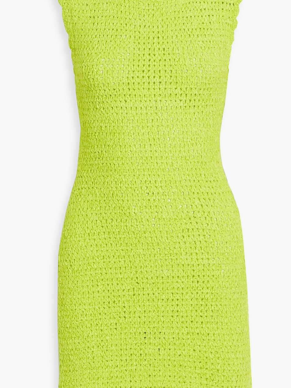 open-back crochet mini dress