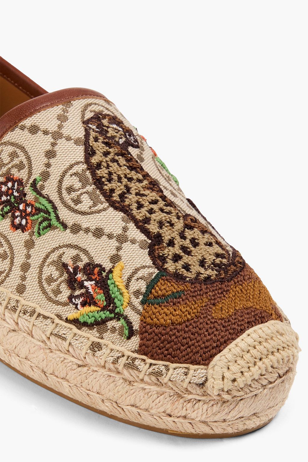 TORY BURCH حذاء إسبادريل من الجاكار المطرّز