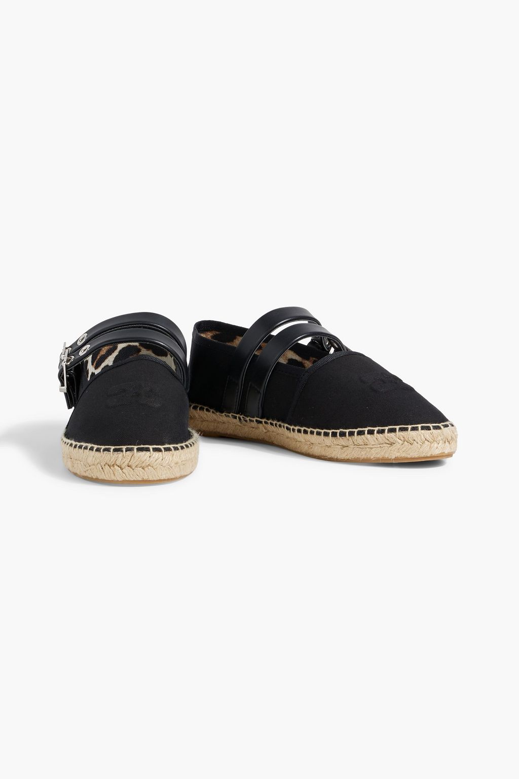 GANNI Buckled canvas espadrilles