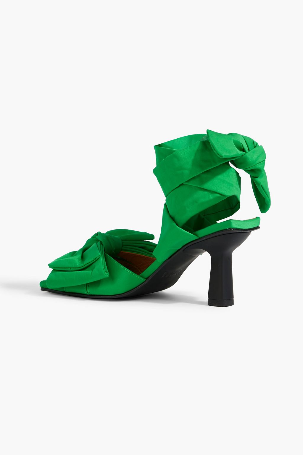 GANNI Bow-detailed faille sandals